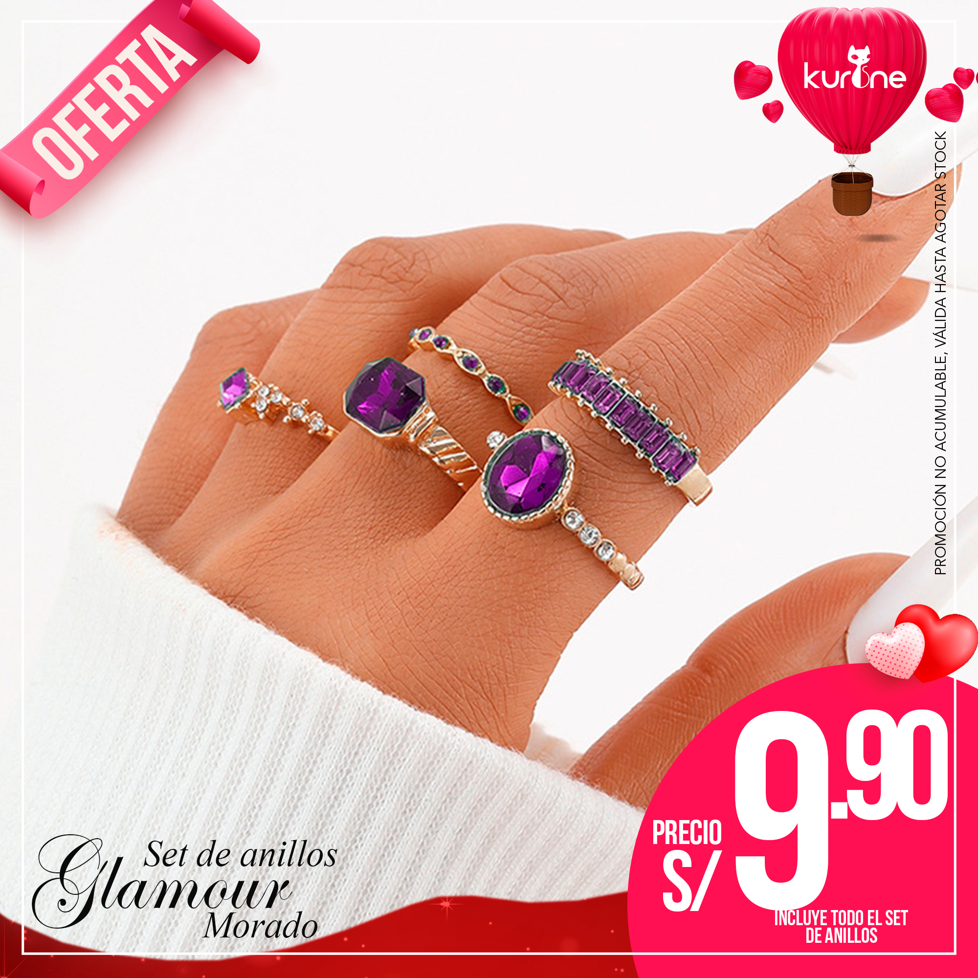 Set de Anillos Glamour