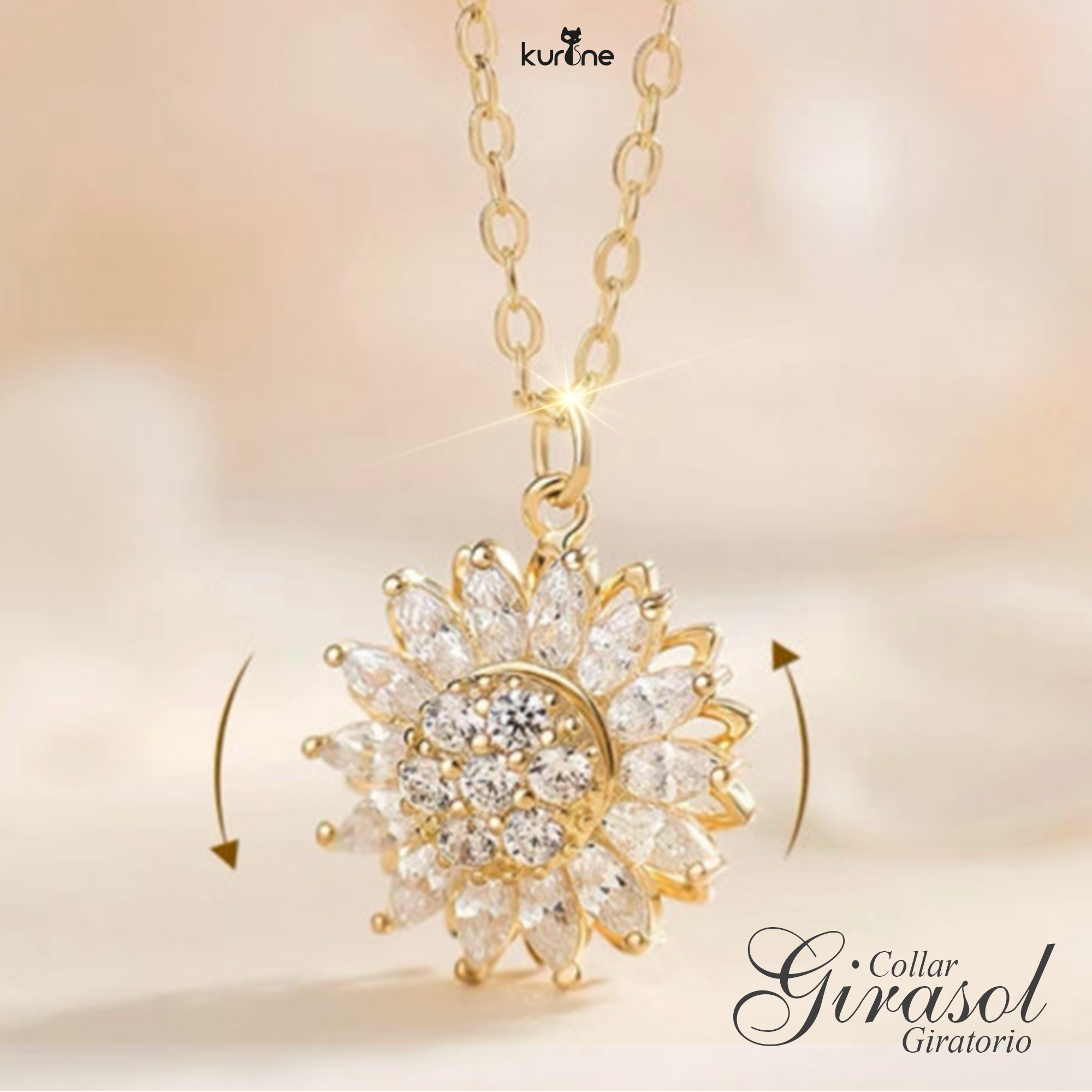 (002) Collar Girasol Giratorio