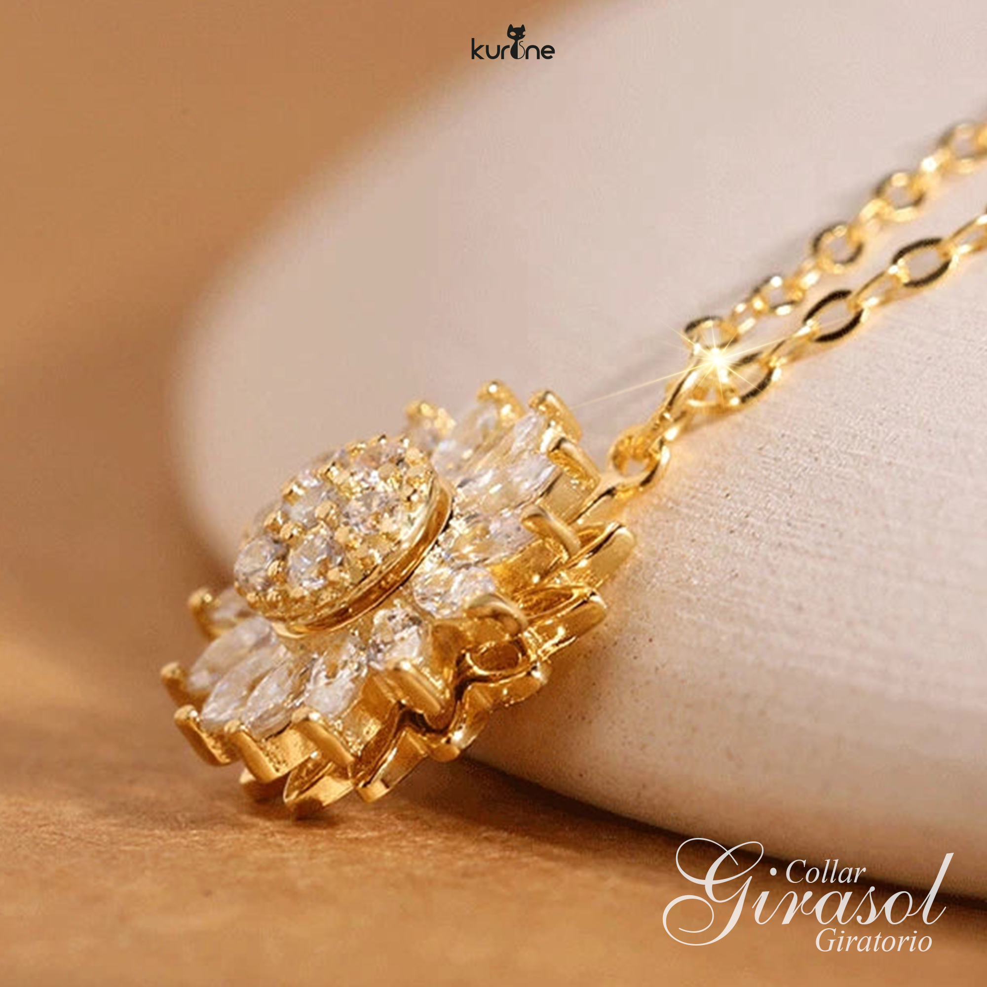 (002) Collar Girasol Giratorio