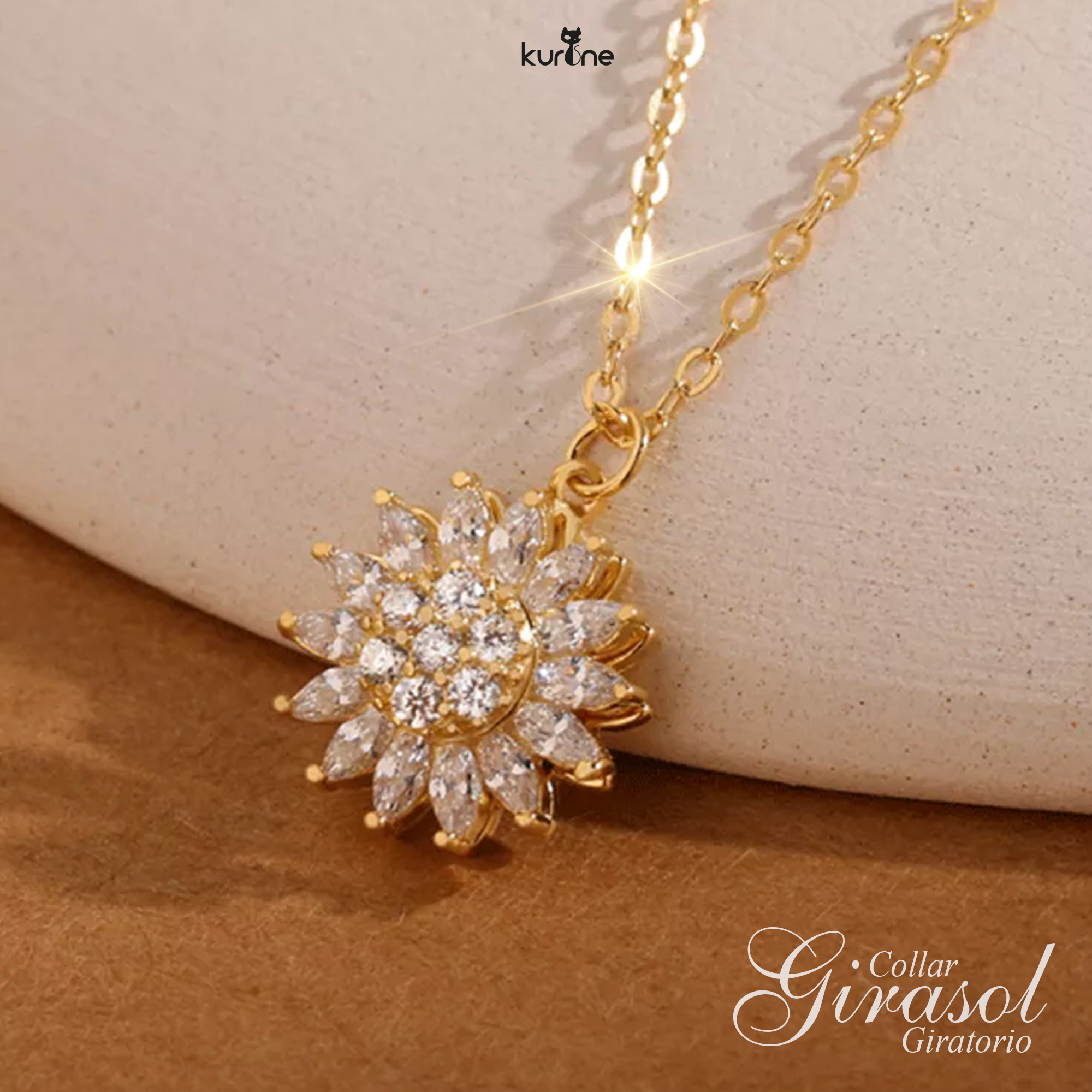(002) Collar Girasol Giratorio