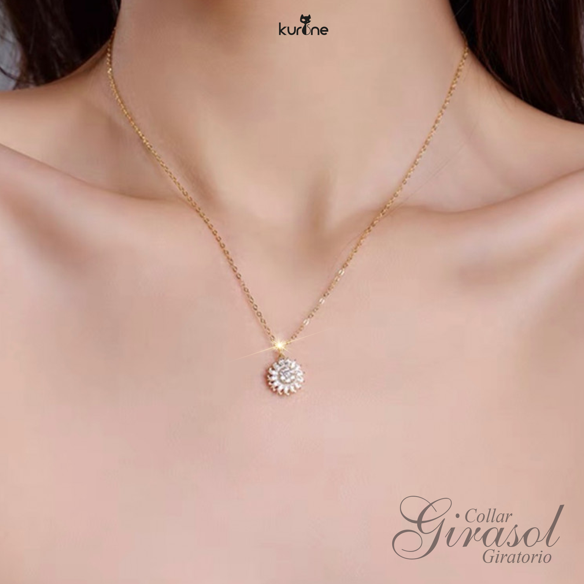 (002) Collar Girasol Giratorio