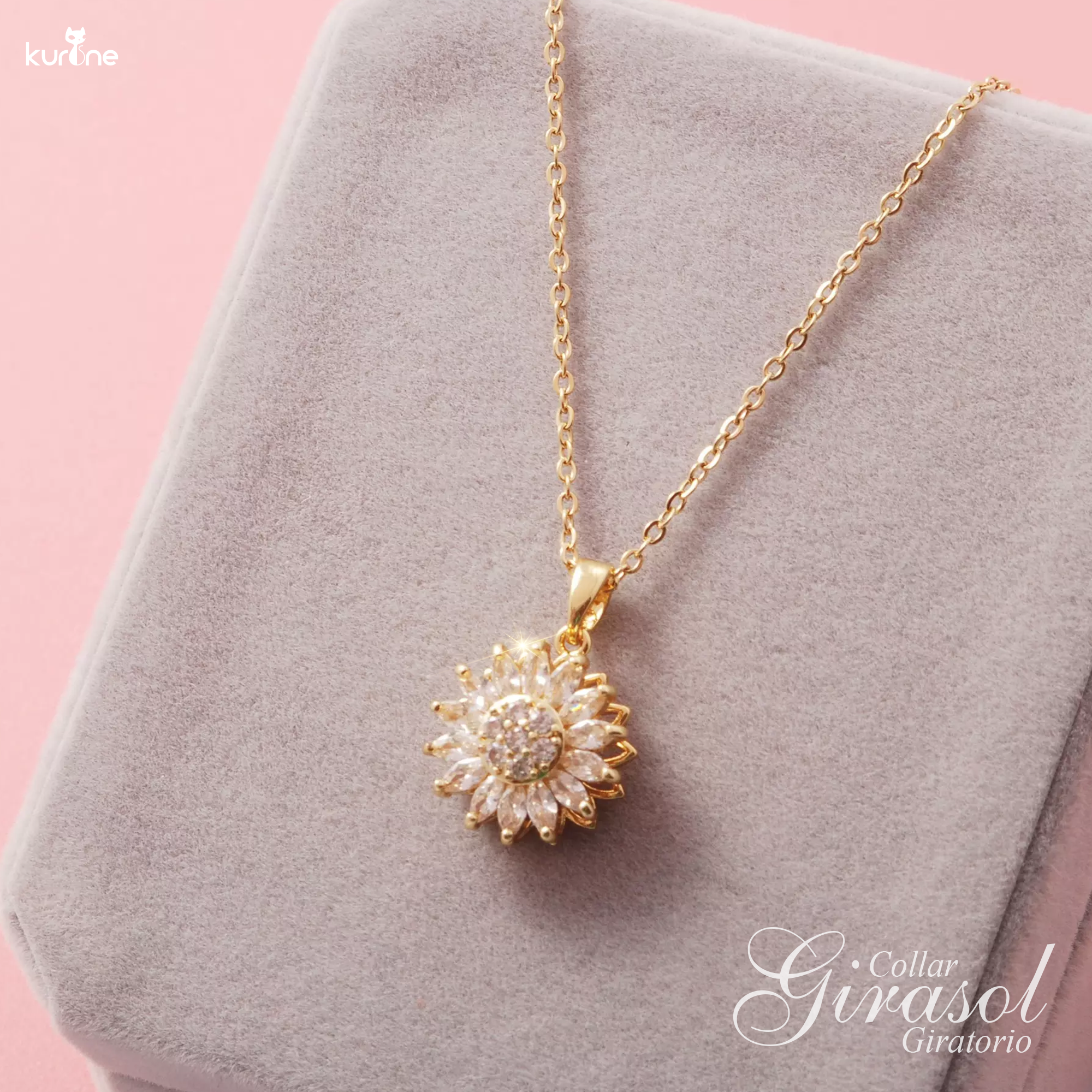 (002) Collar Girasol Giratorio