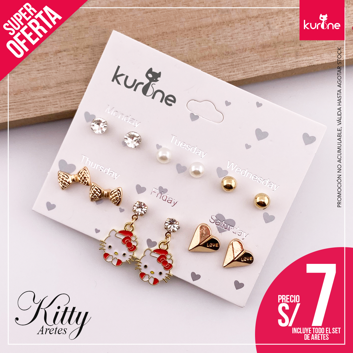 Set de Aretes Kitty