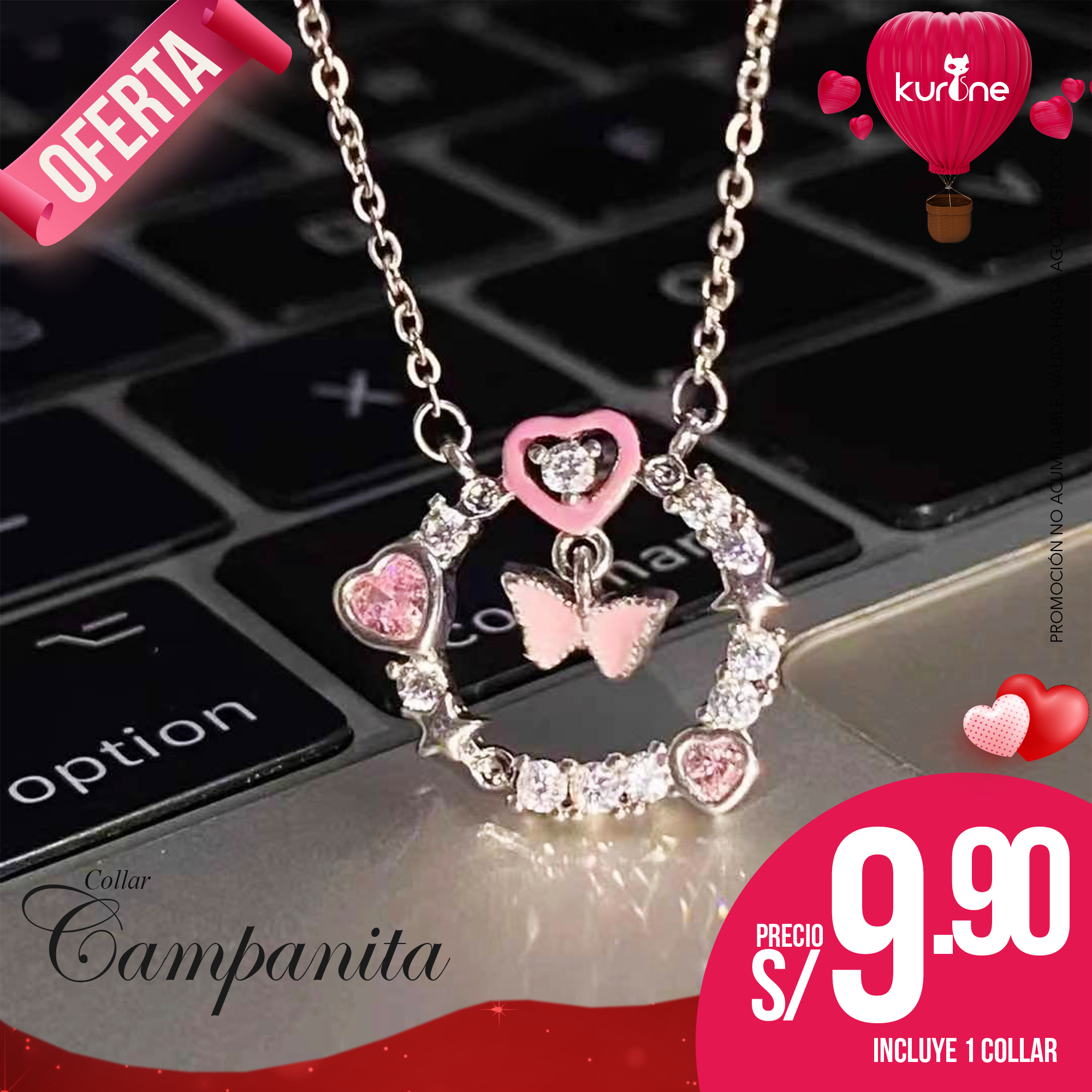 (100) Collar Campanita