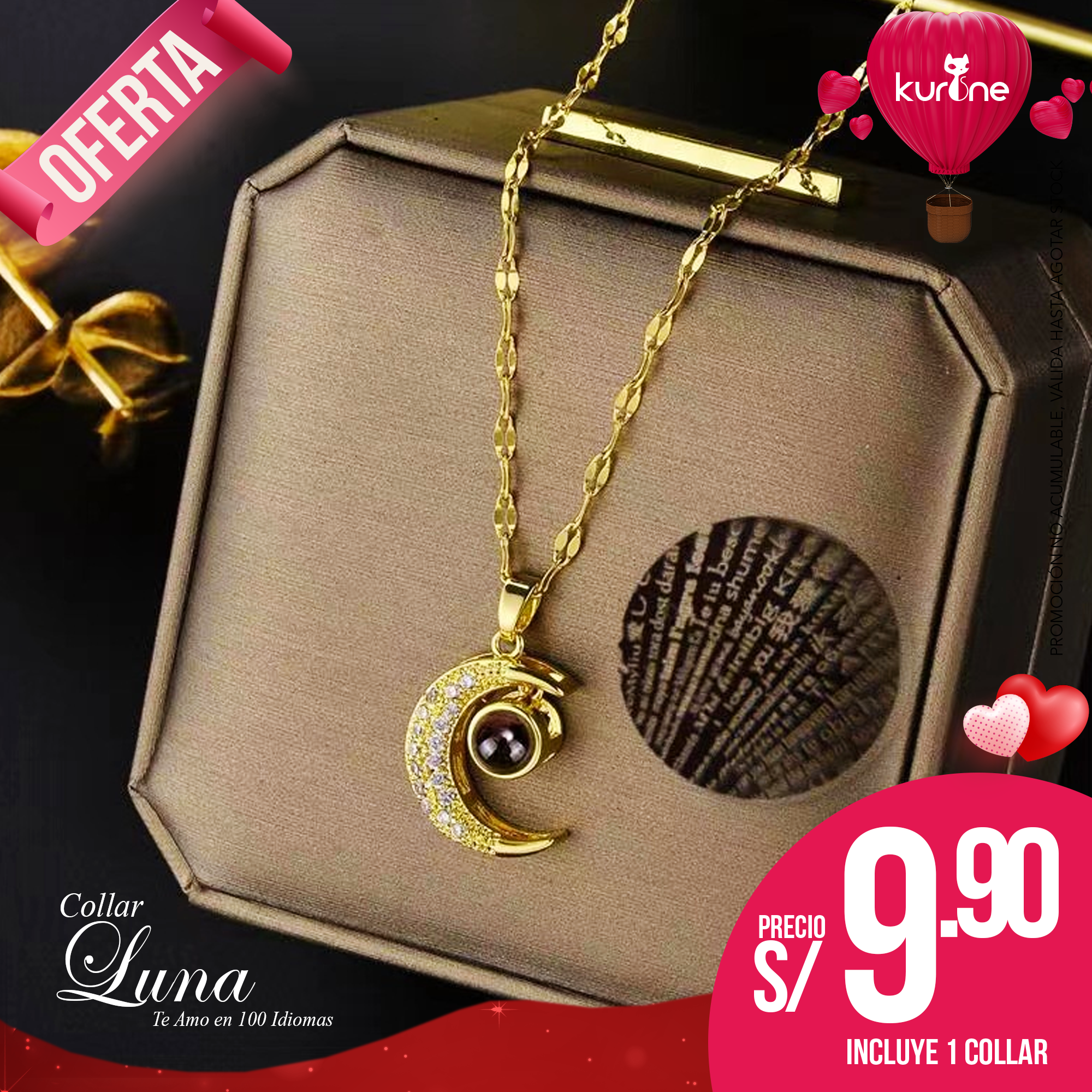 (156) Collar Luna 100 Idiomas