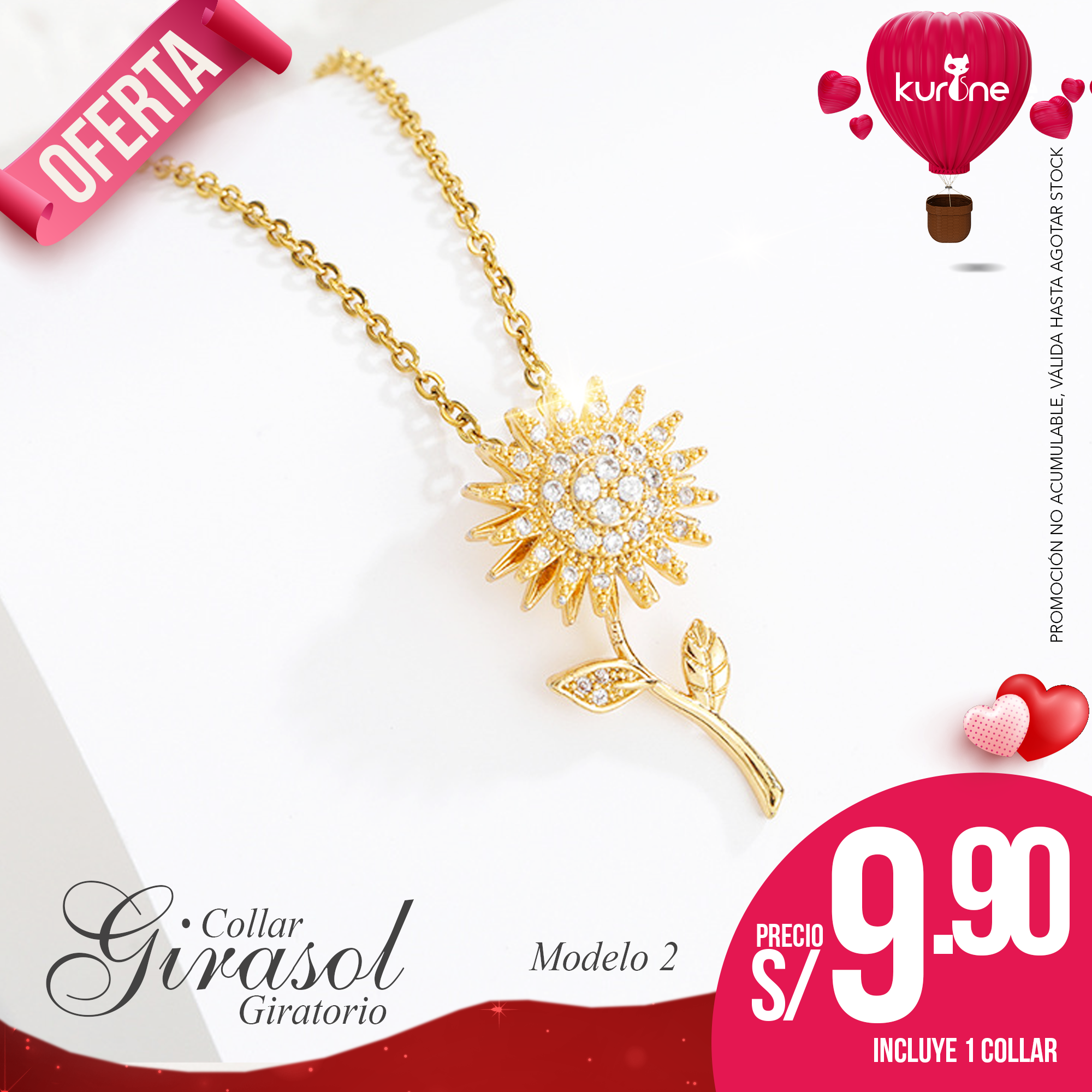 (009) Collar Girasol Giratorio Modelo 2