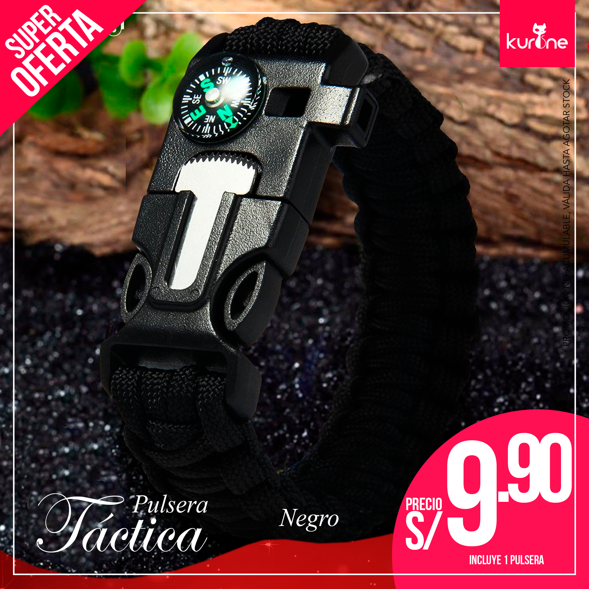 Pulsera táctica 5 en 1