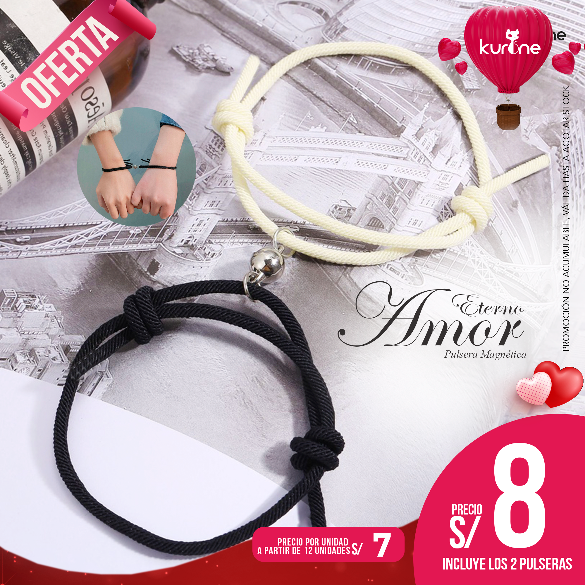 Pulsera magnética amor eterno