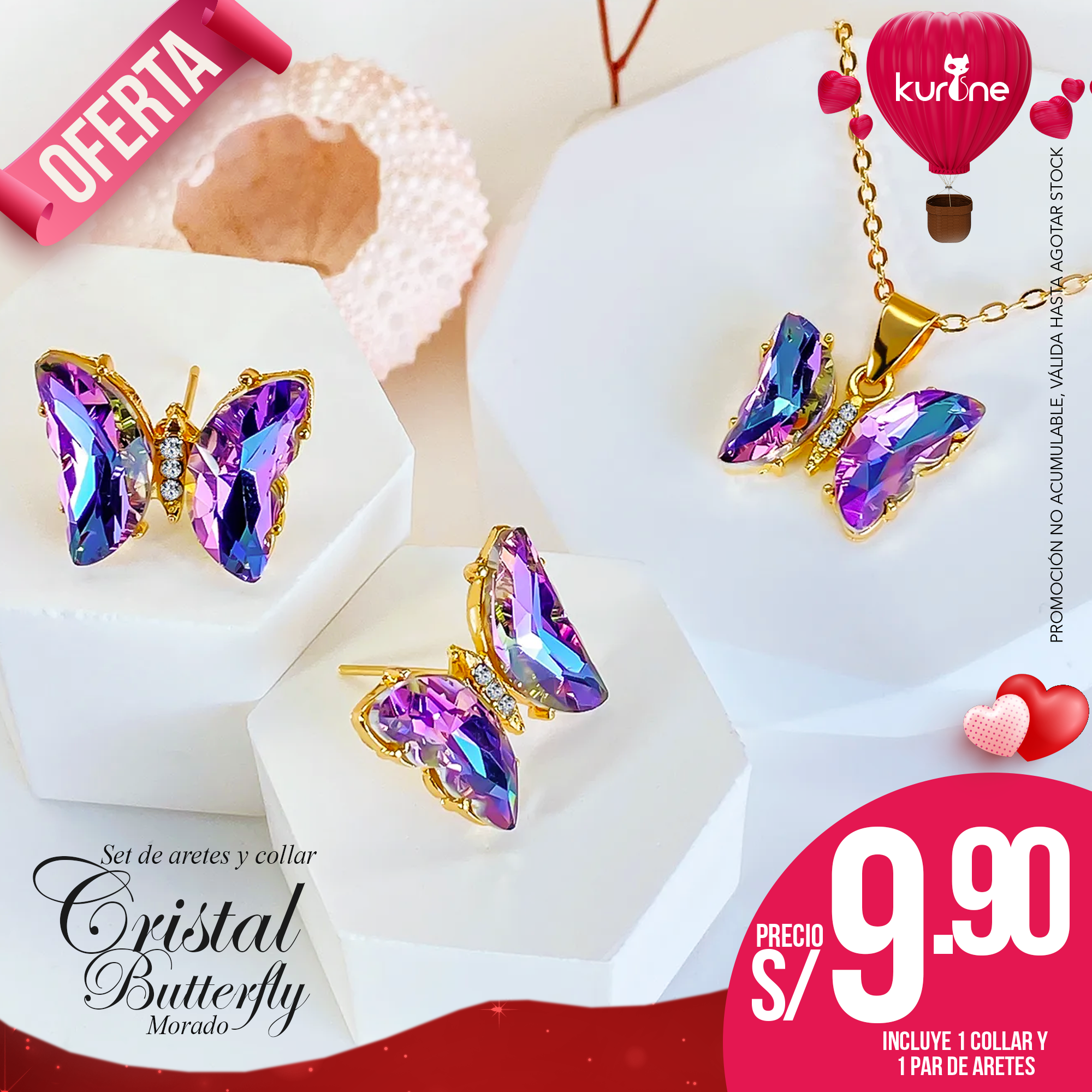 Set Cristal Butterfly