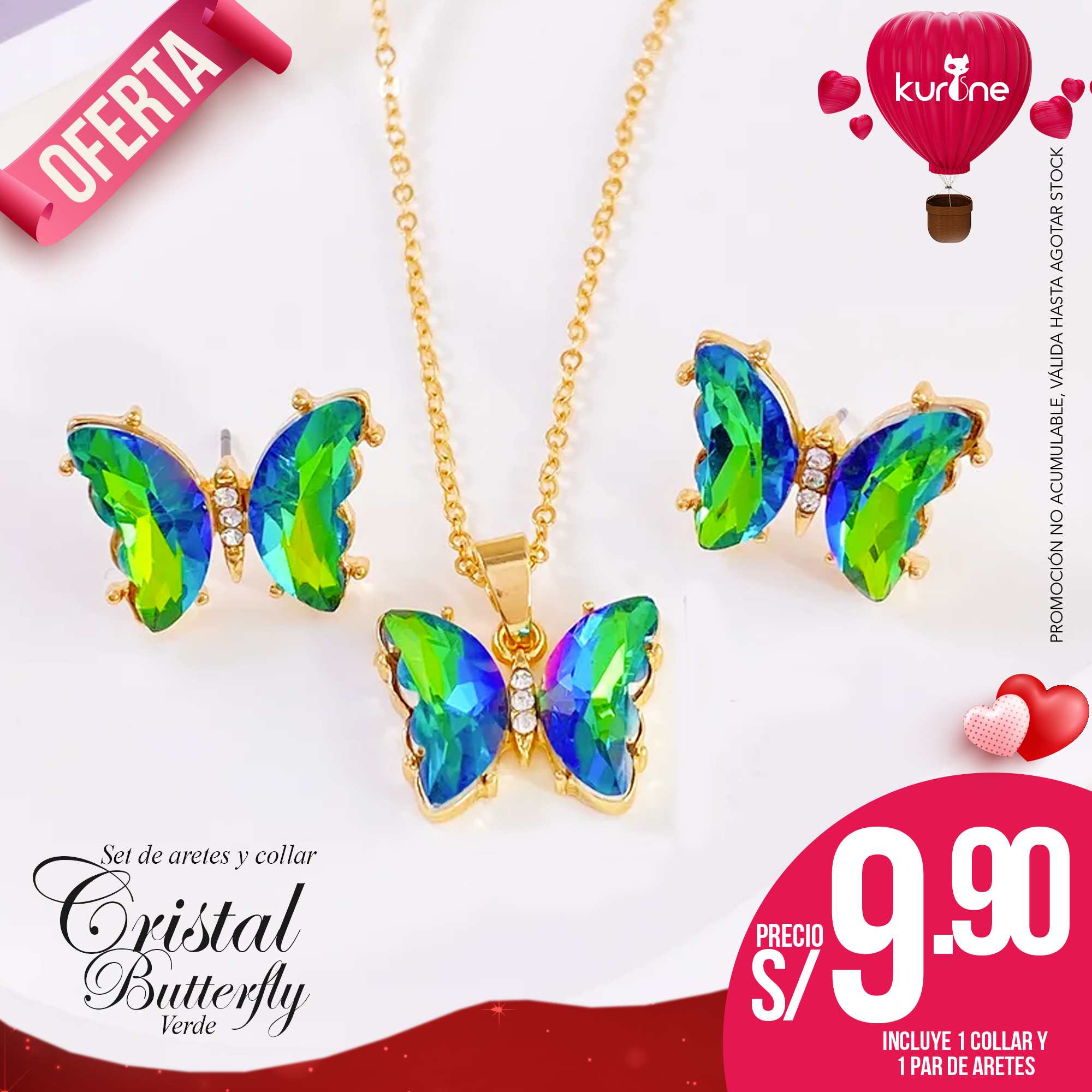 Set Cristal Butterfly