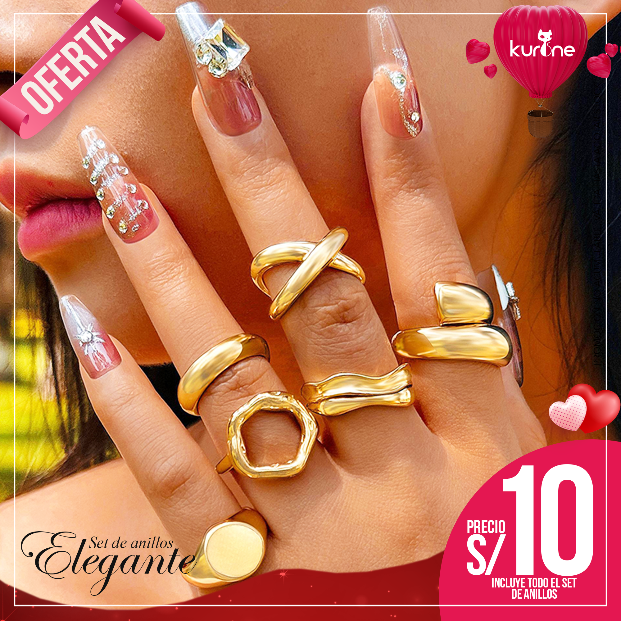 (164) Set de Anillos Elegante