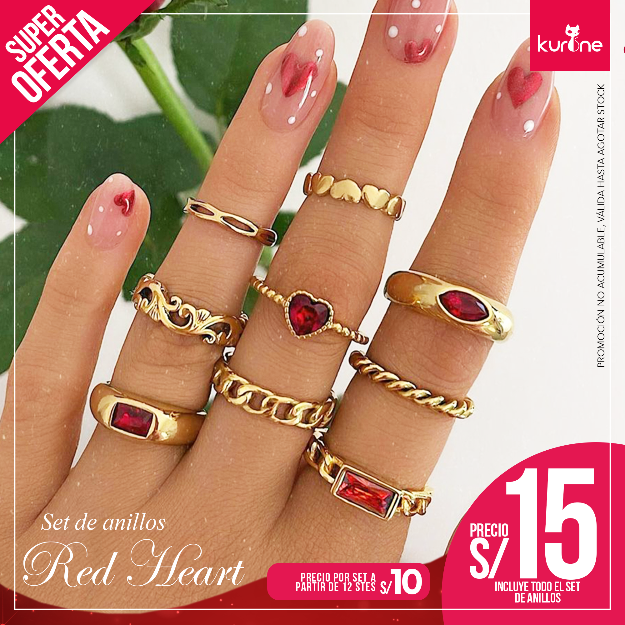 Set de Anillos Red Heart