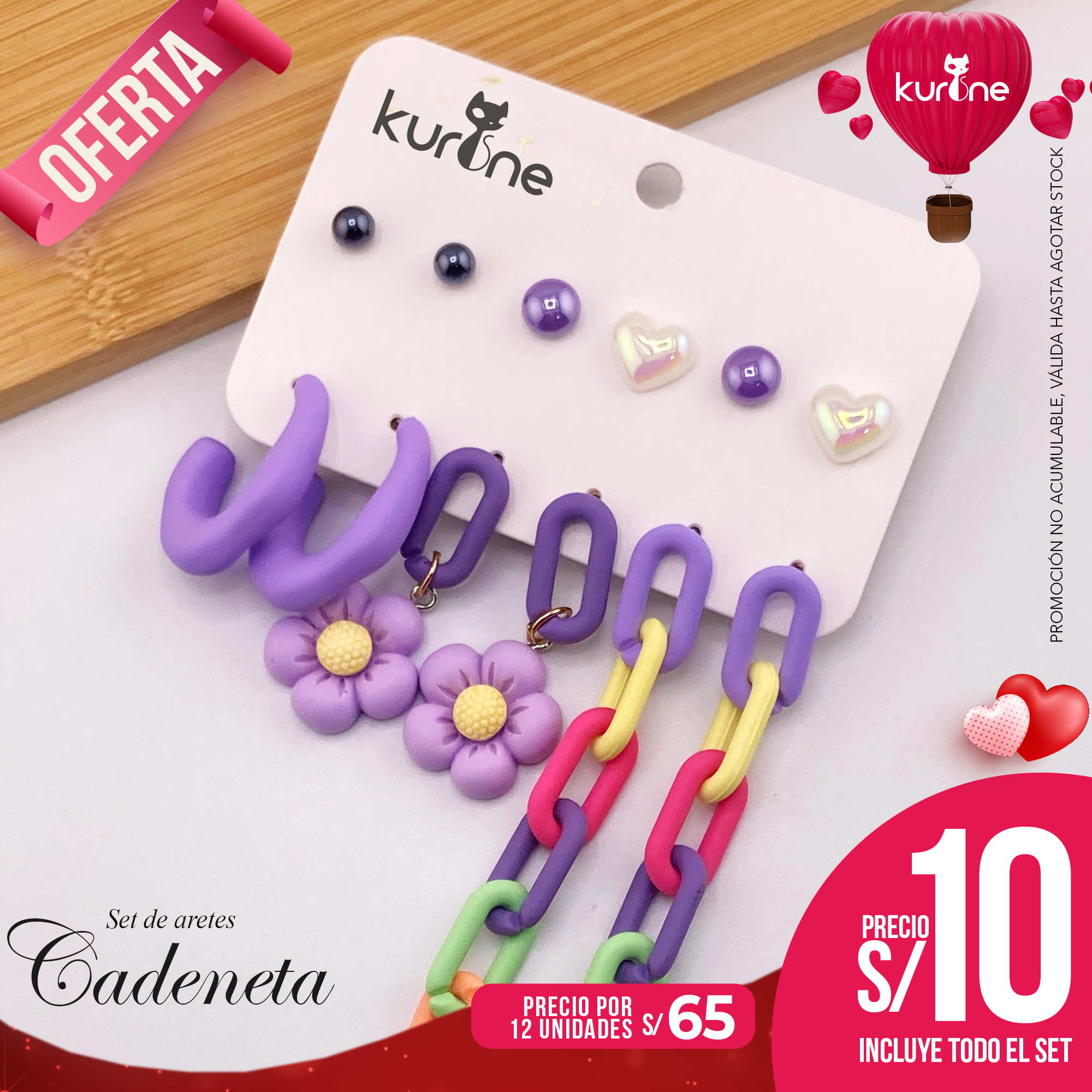 Set de Aretes Cadeneta