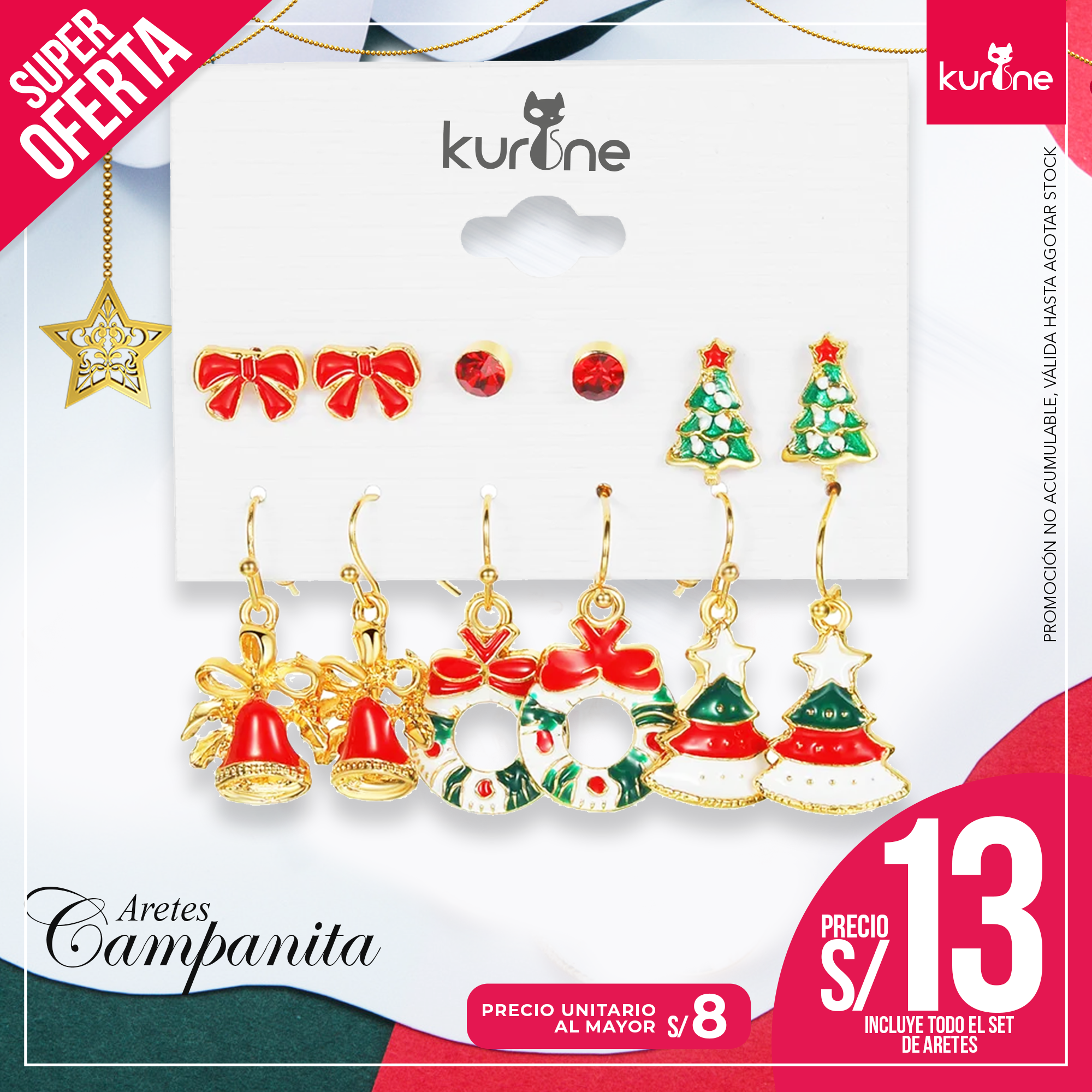 Set de Aretes Campanita