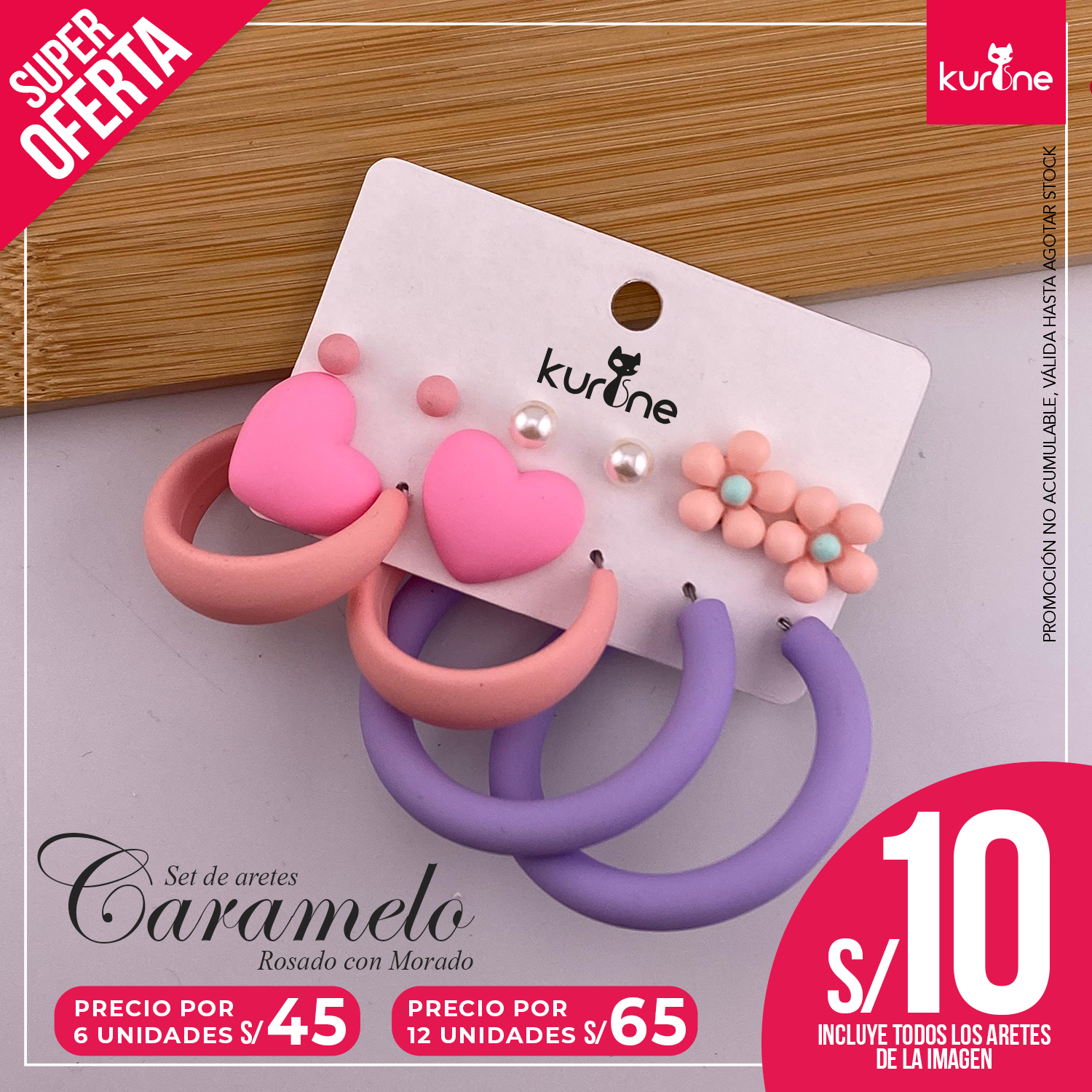 Set de Aretes Caramelo