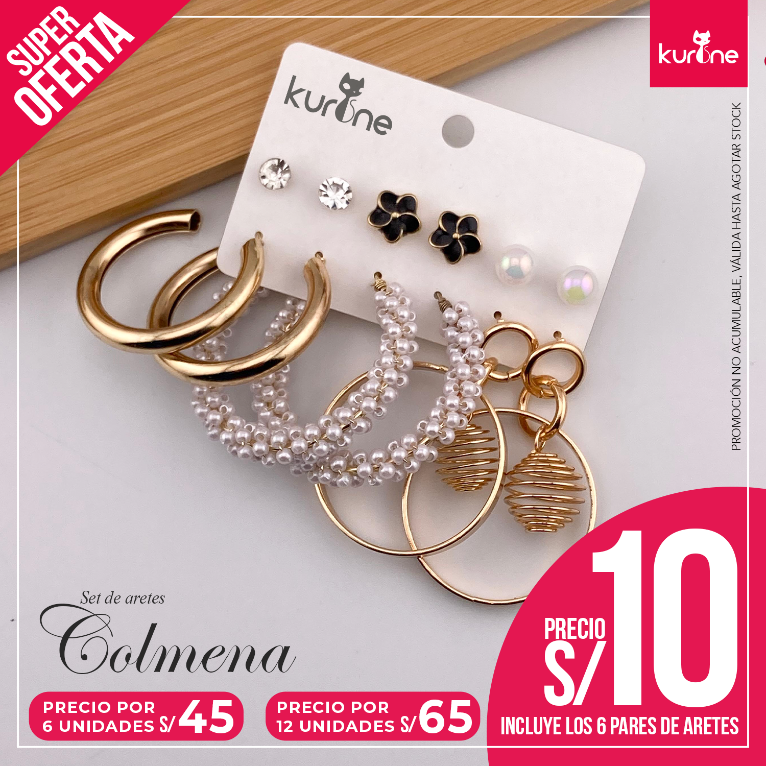 Set de Aretes Colmena