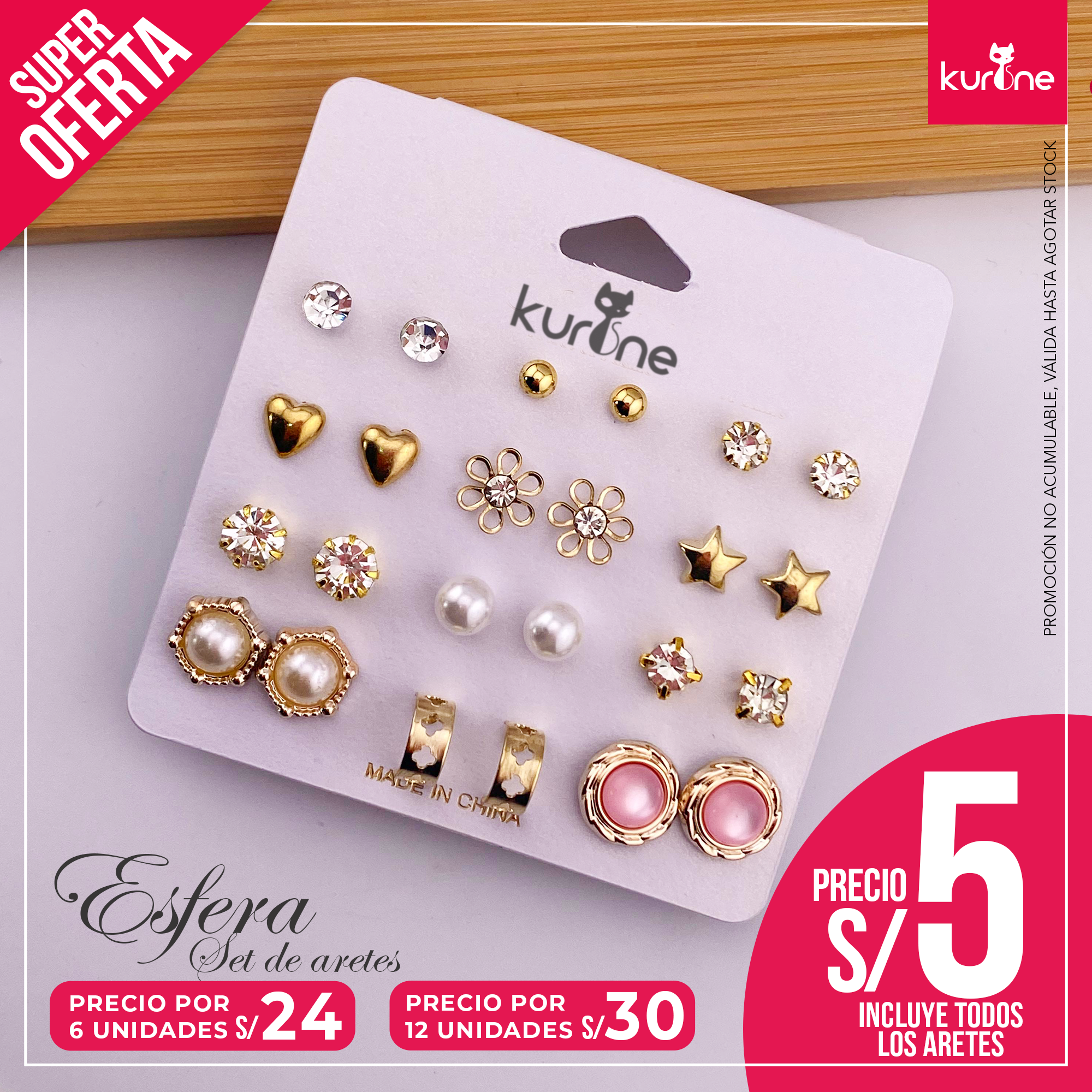 Set de Aretes Esfera