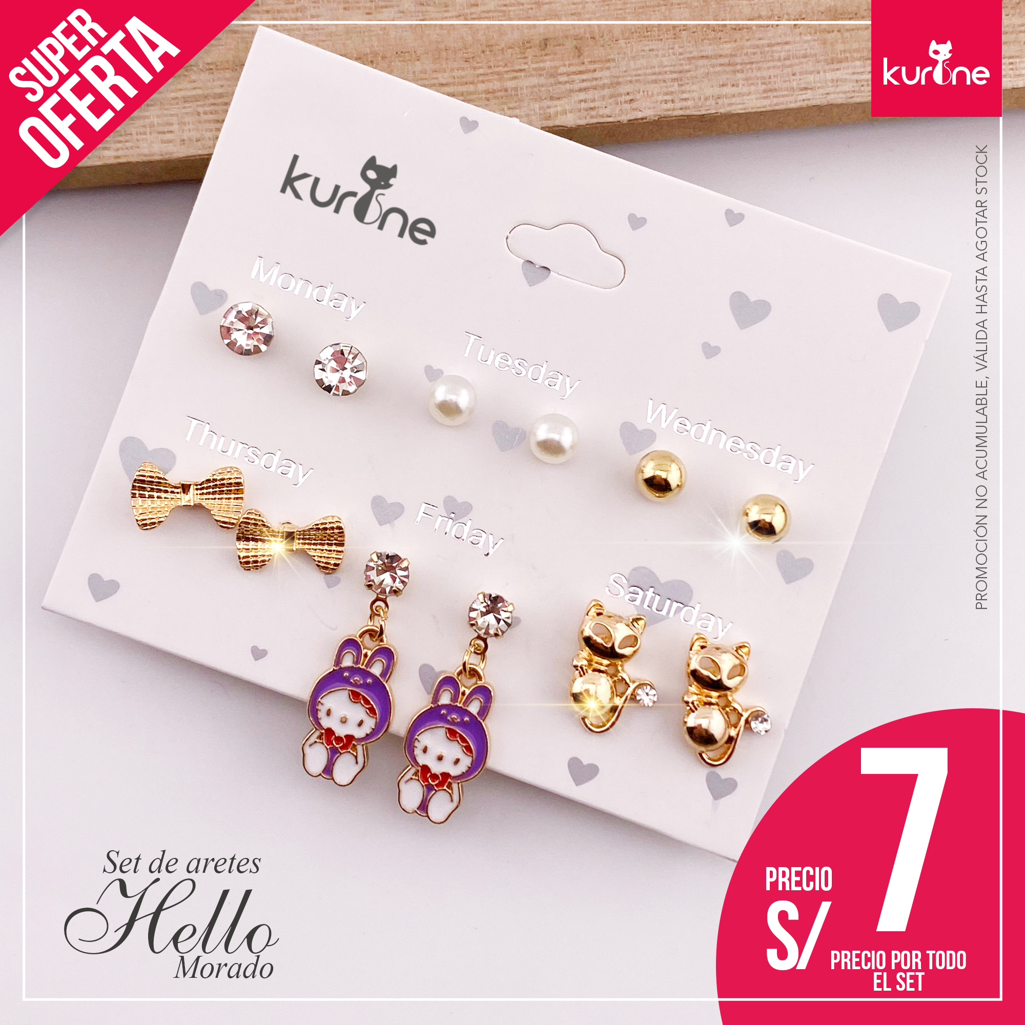 Set de Aretes Hello