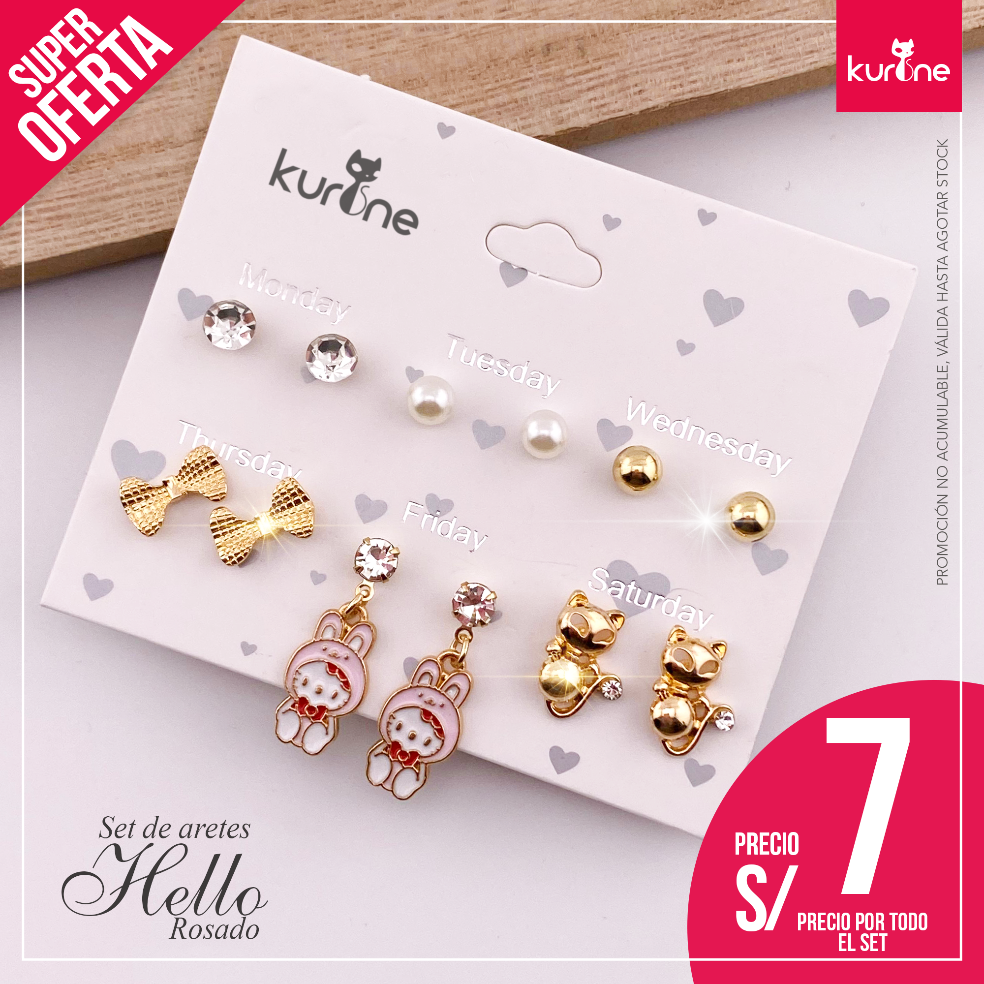 Set de Aretes Hello