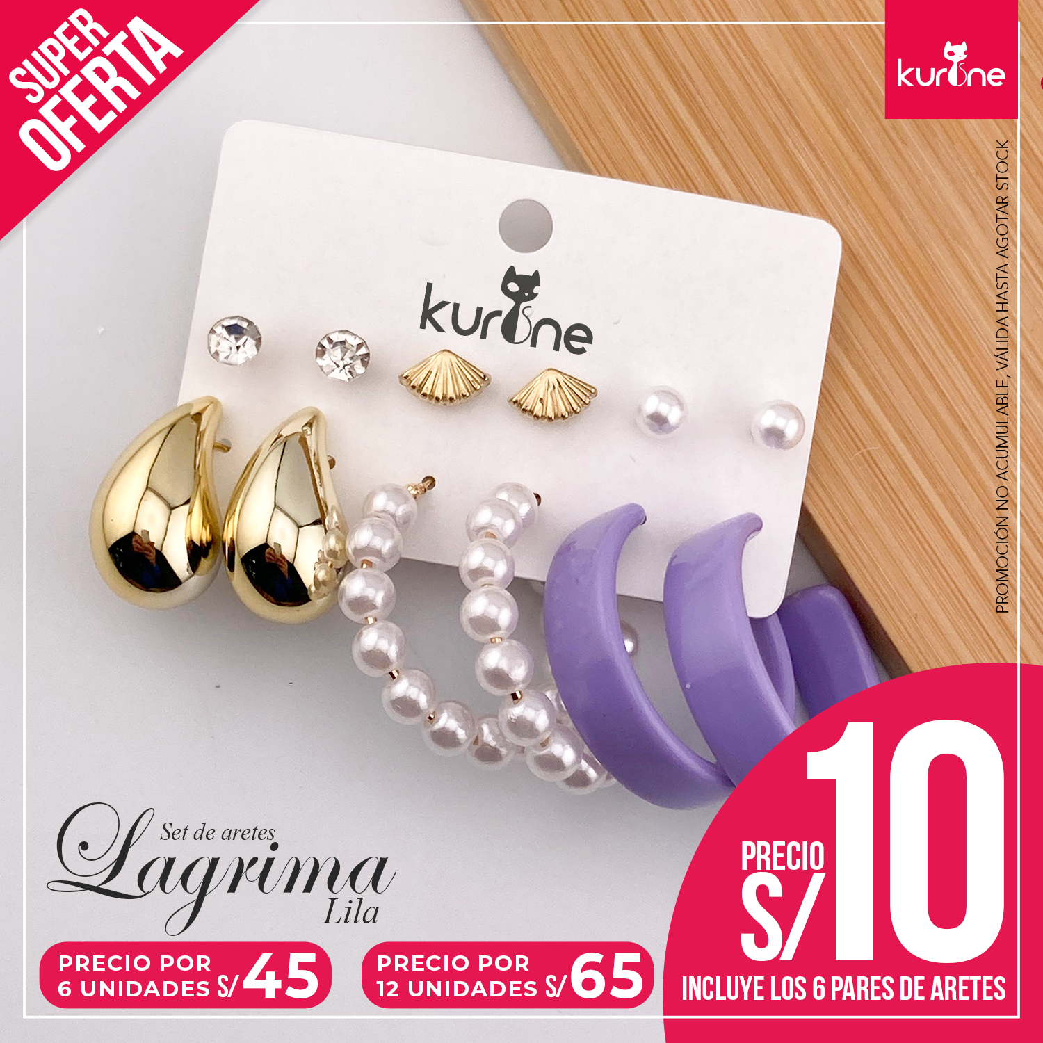 Set de Aretes Lagrima