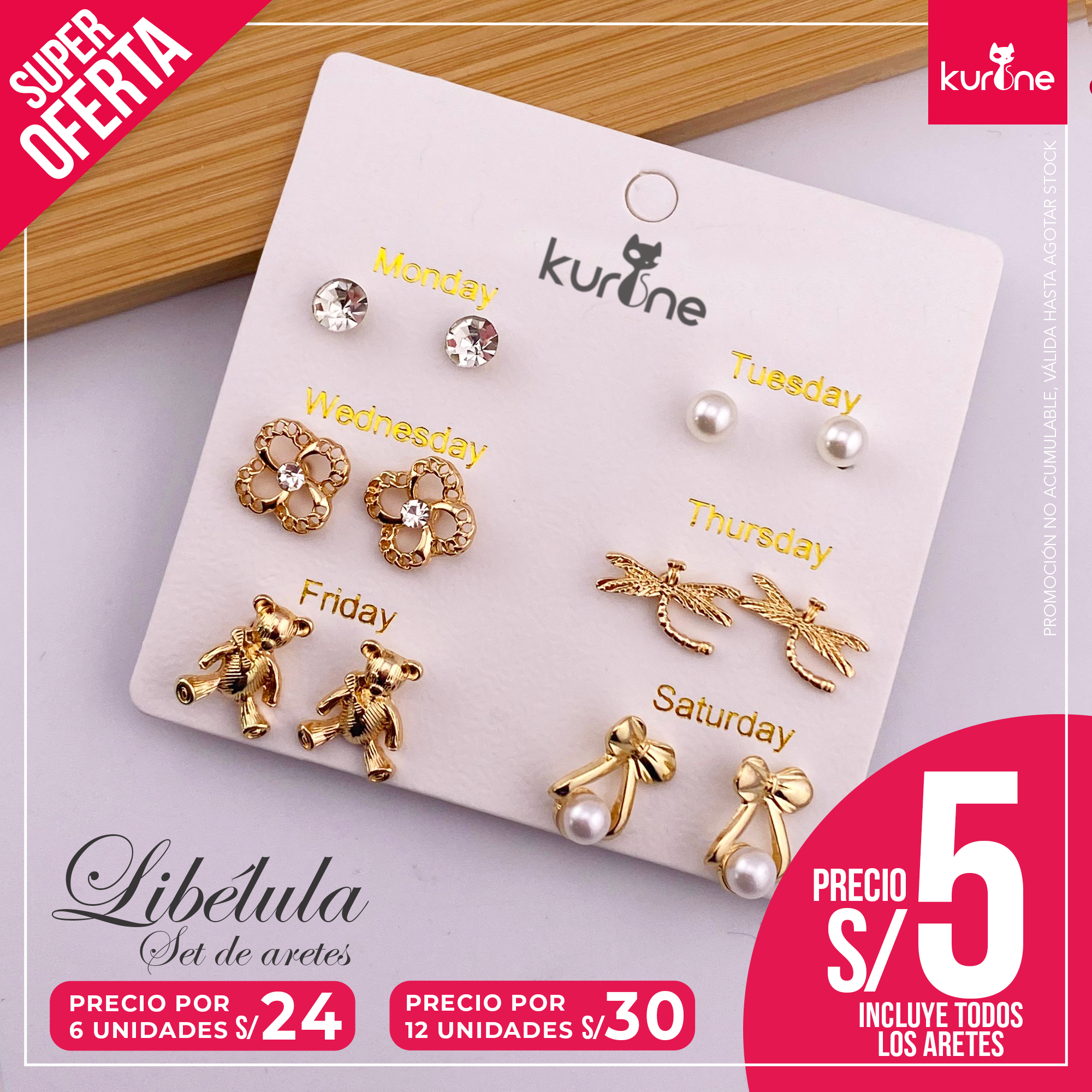 Set de Aretes Libélula