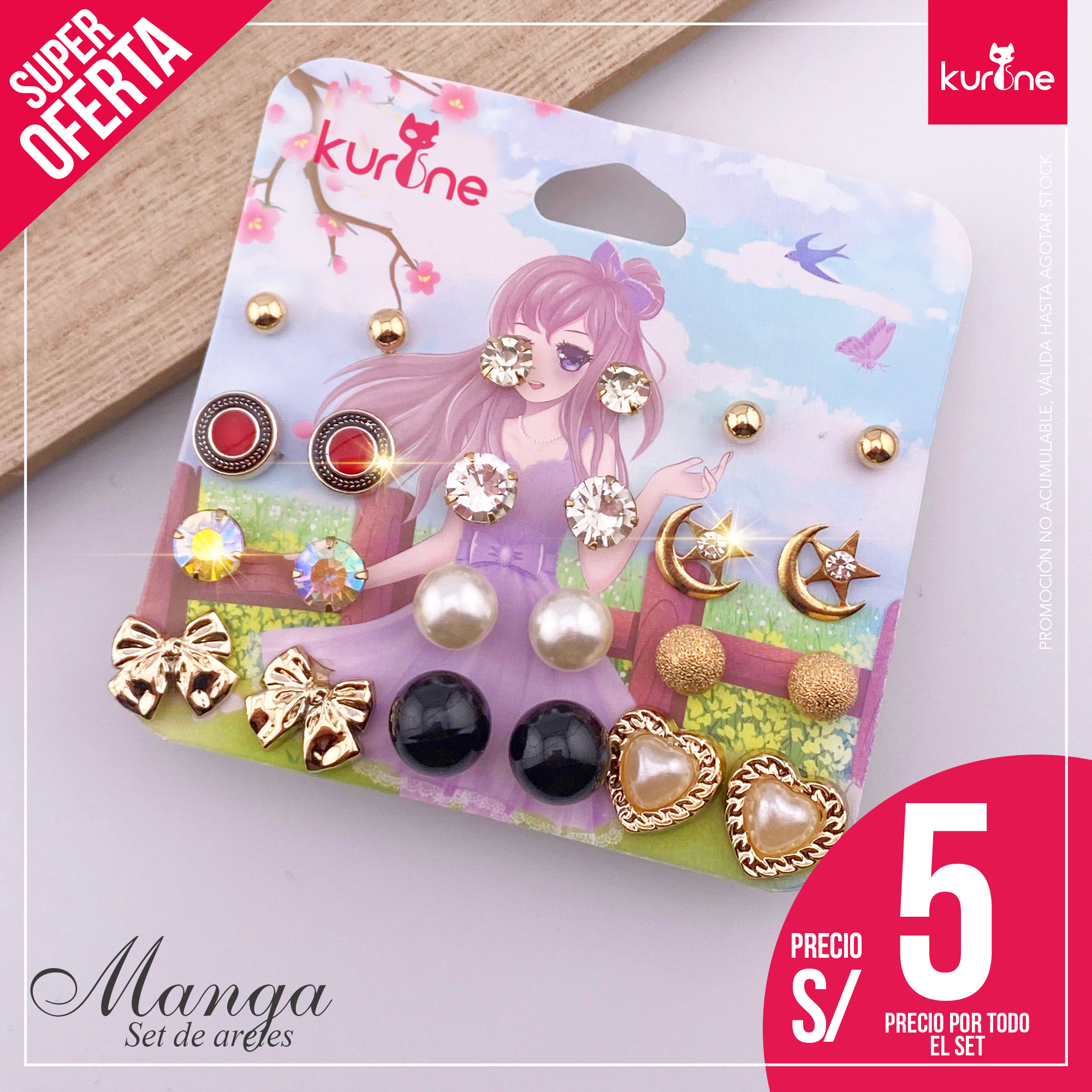 Set de aretes Manga