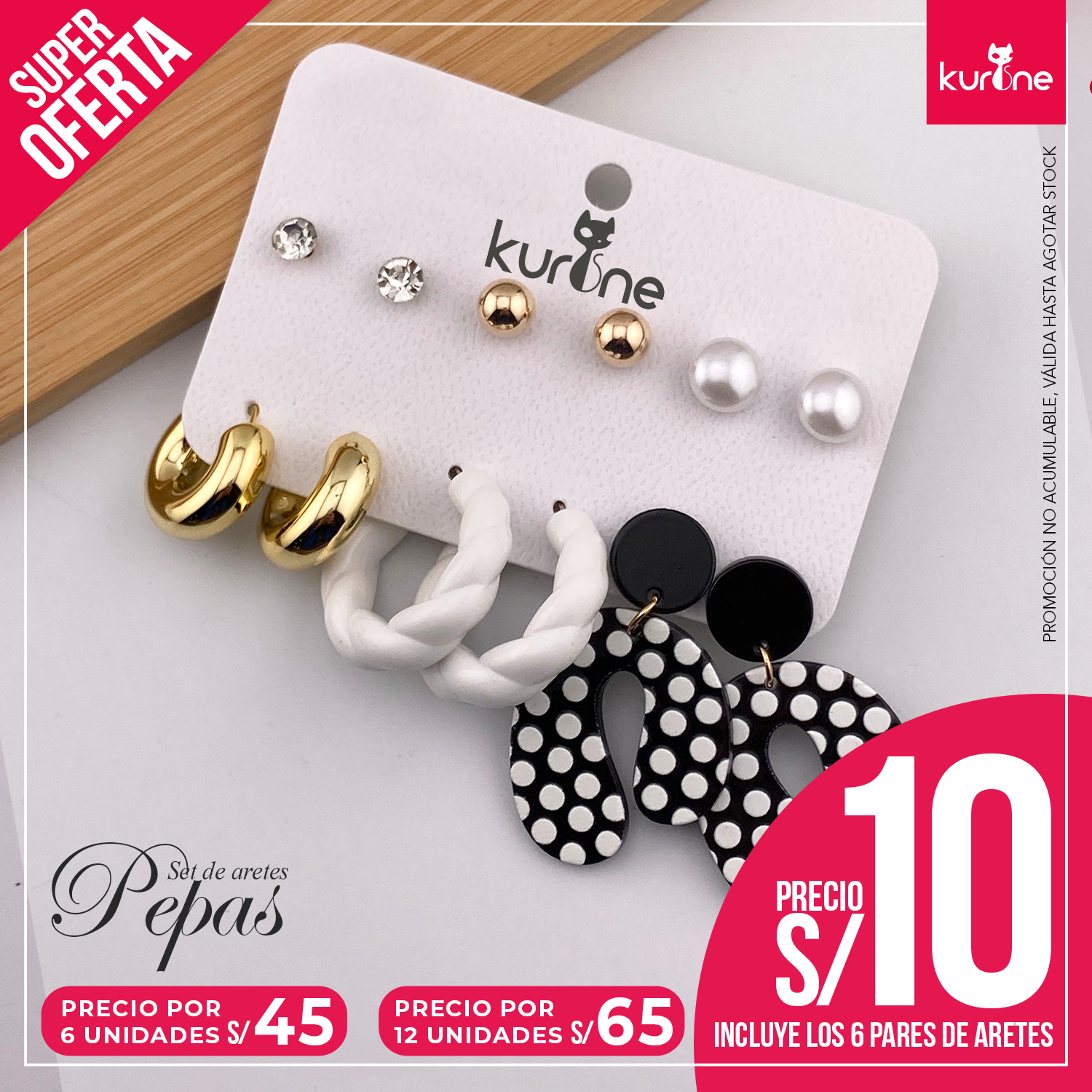 Set de Aretes Pepas