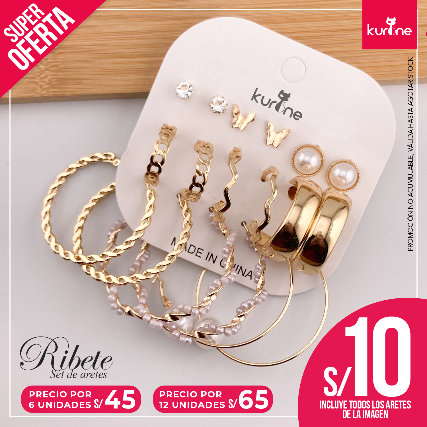 Set de Aretes Ribete