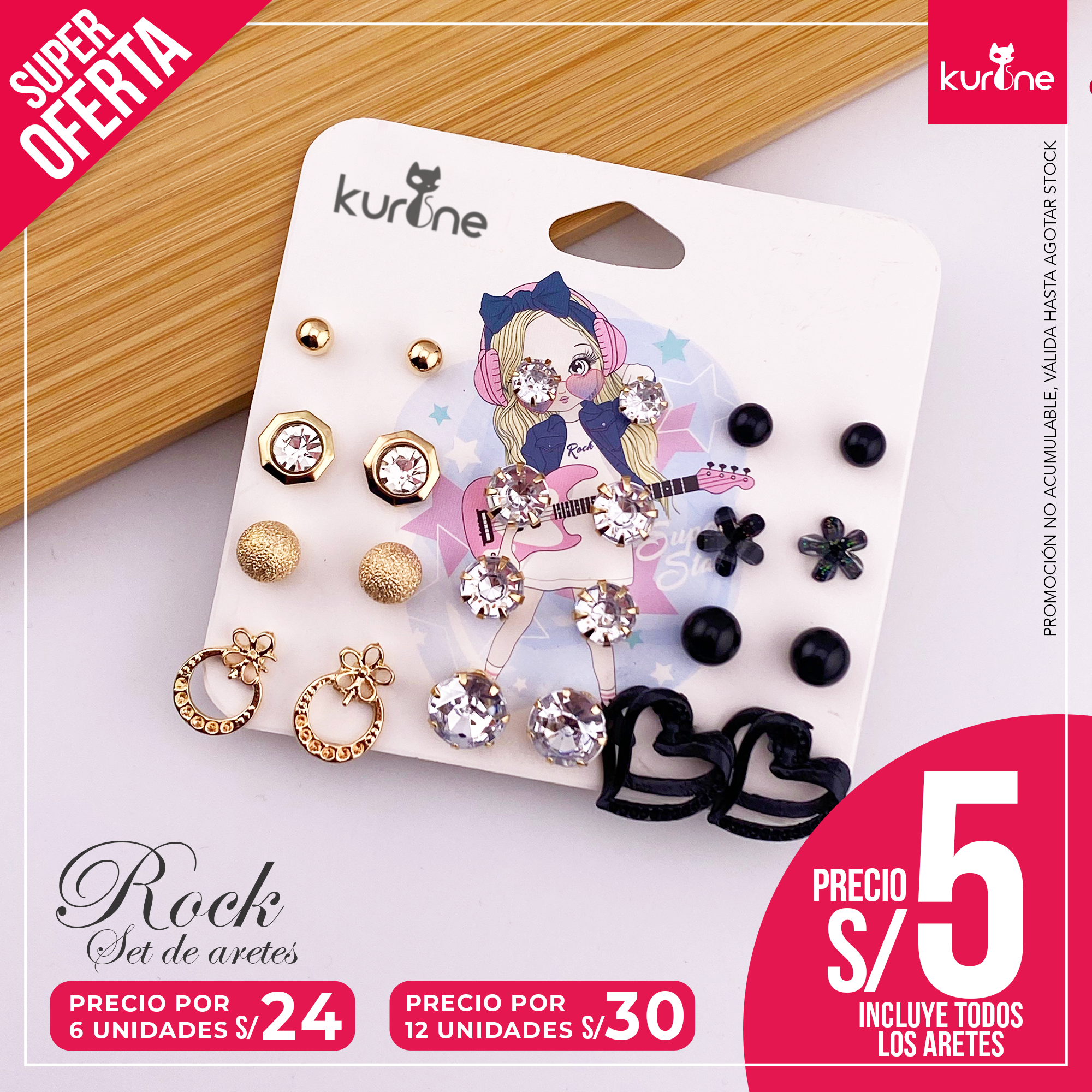 Set de Aretes Rock