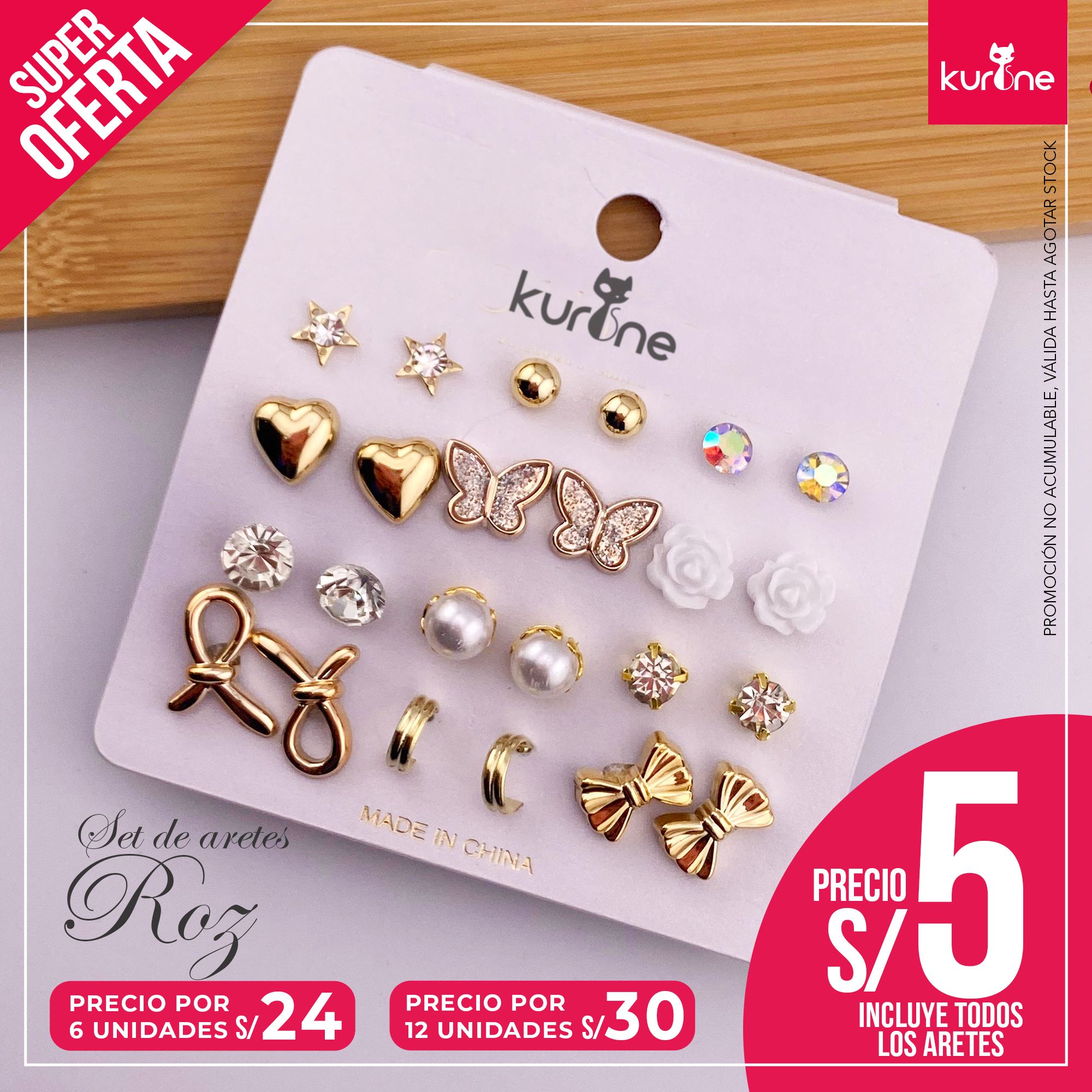 Set de Aretes Roz