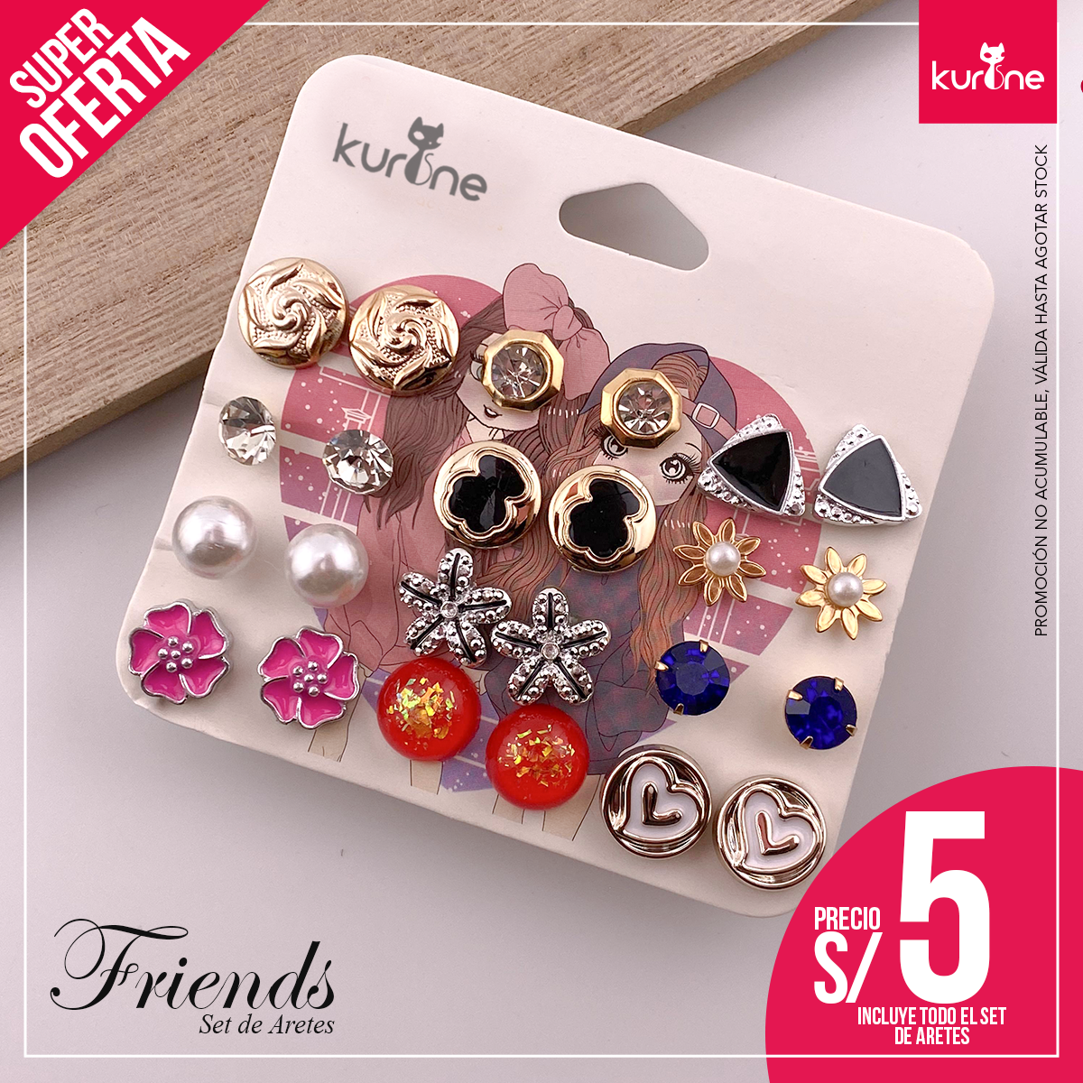 Set de Aretes Friends