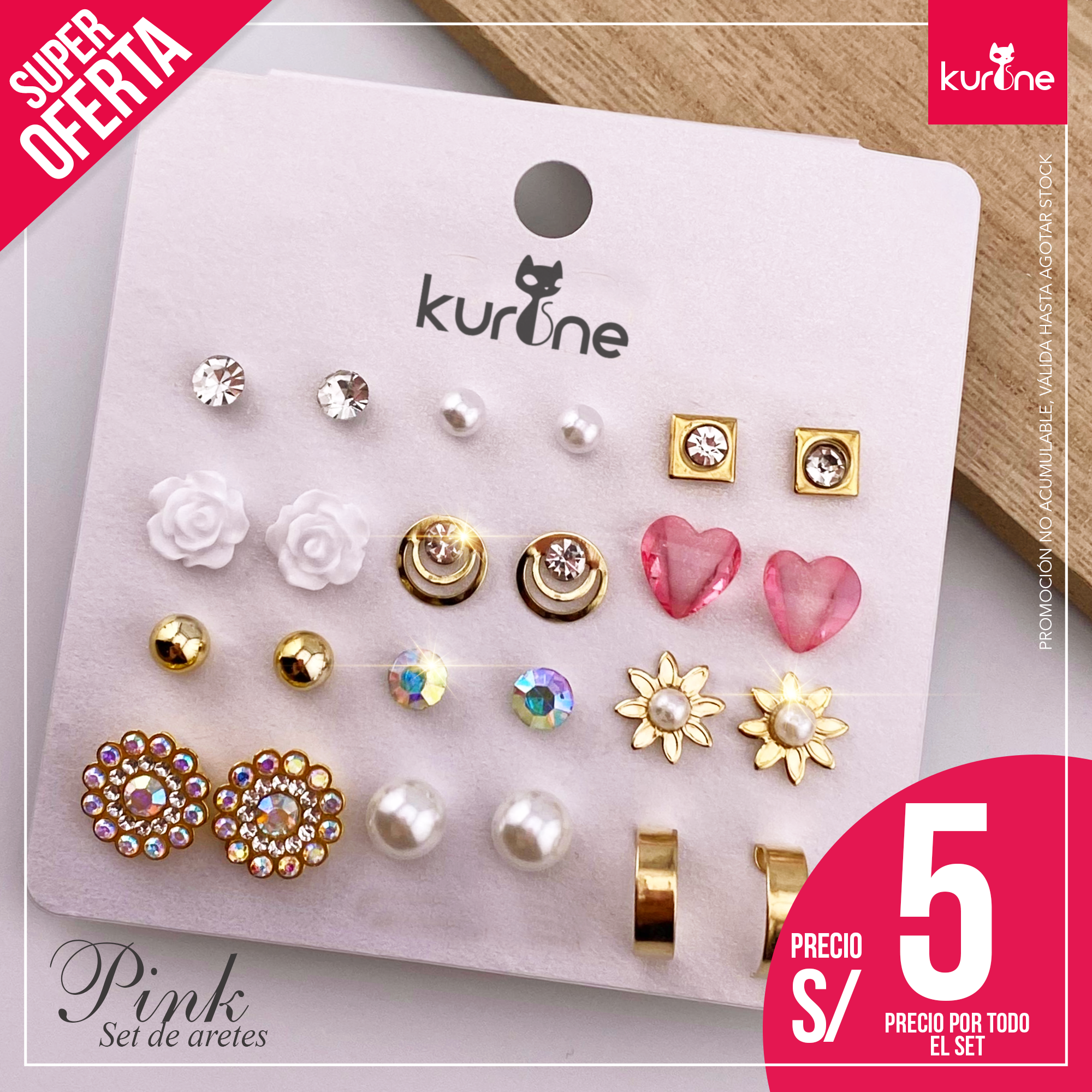 Set de Aretes Pink