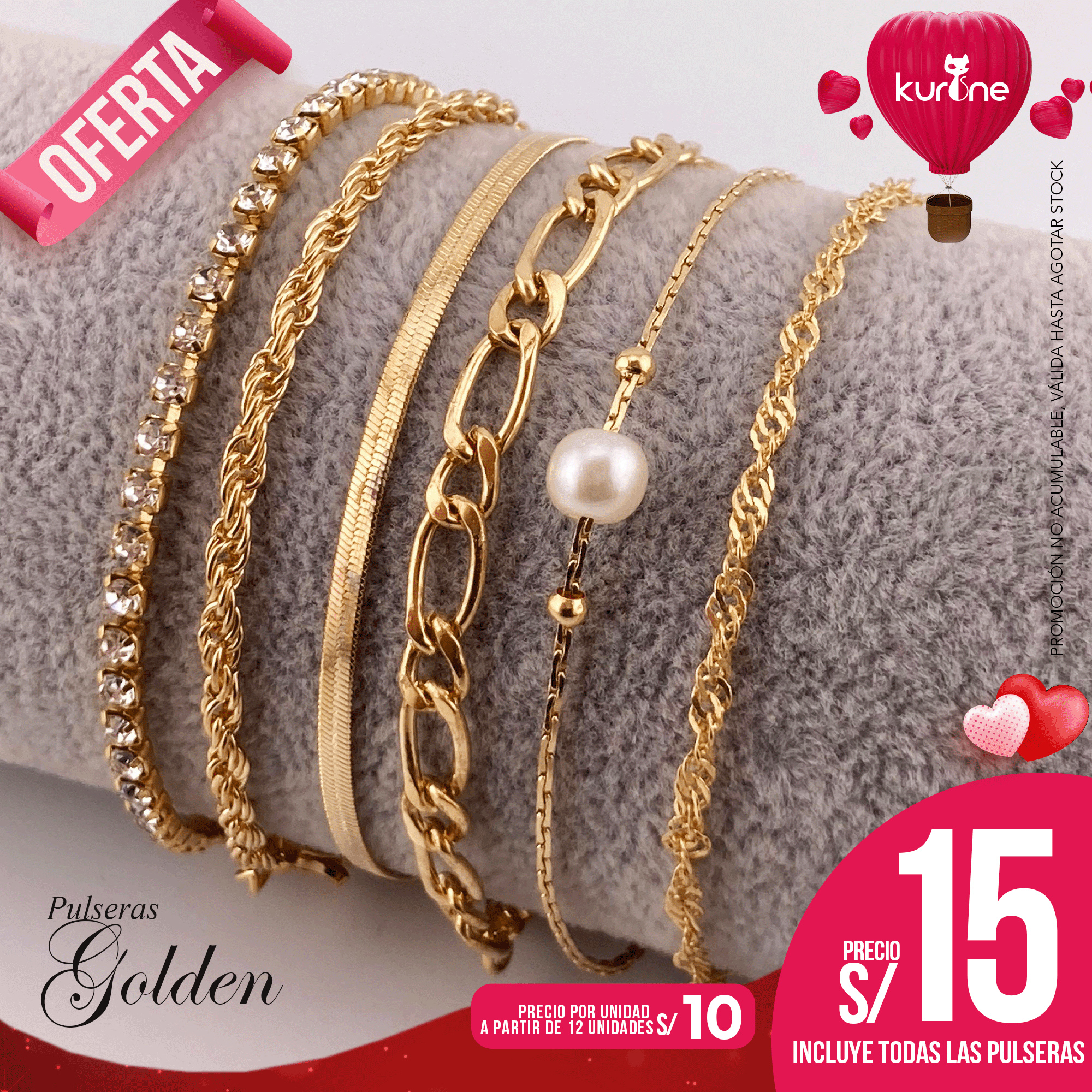 Set de Pulseras Golden