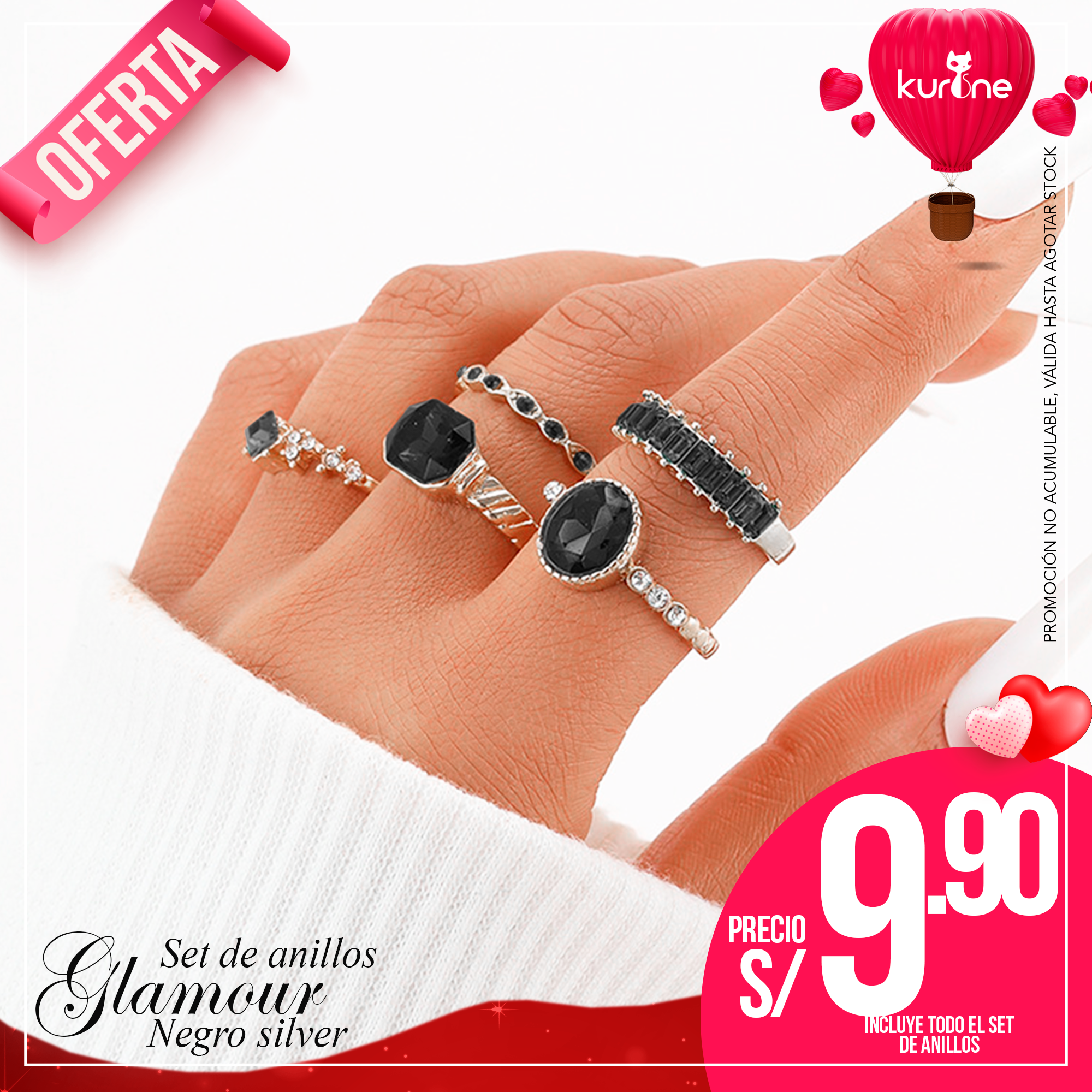 Set de Anillos Glamour