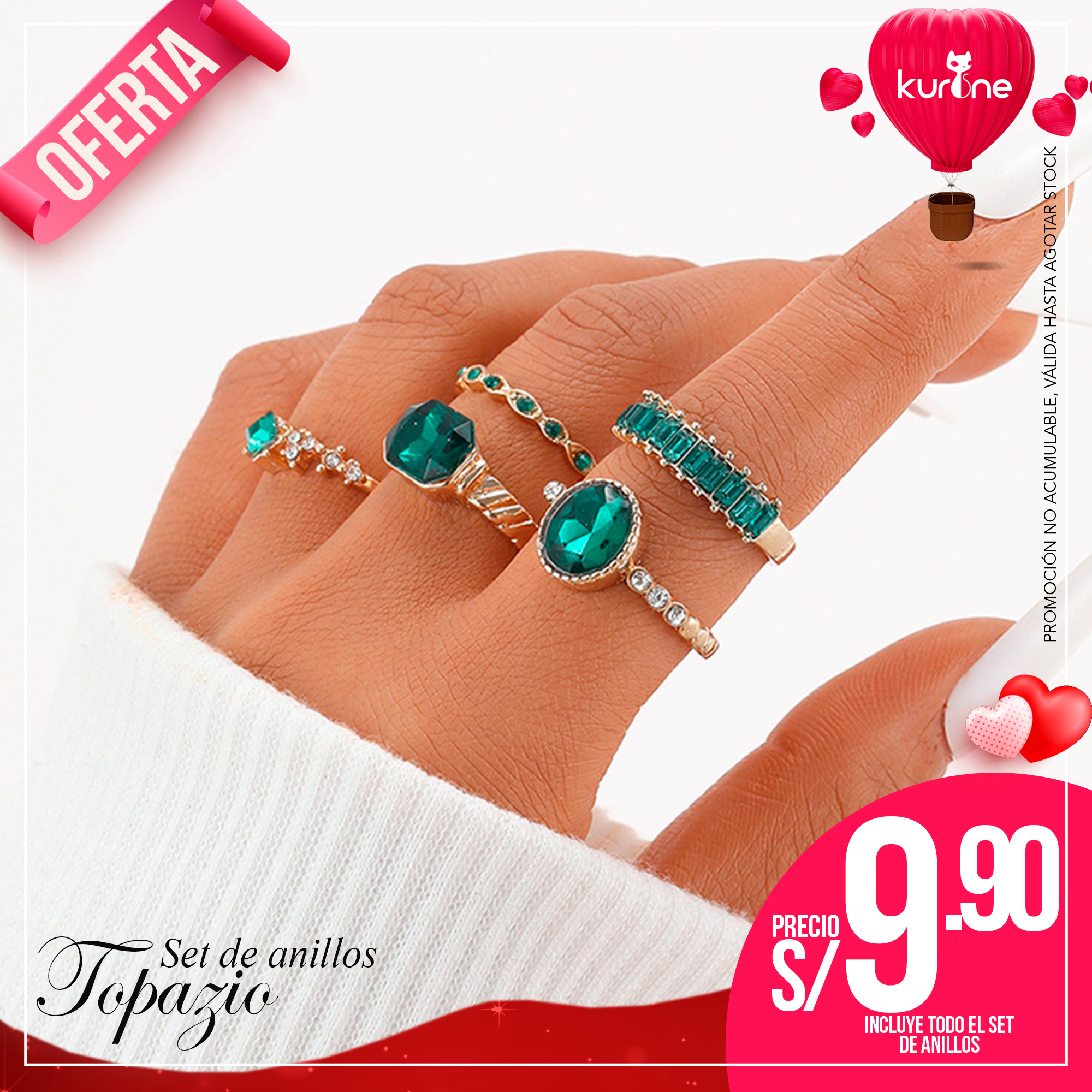 (104) Set de Anillos Topazio