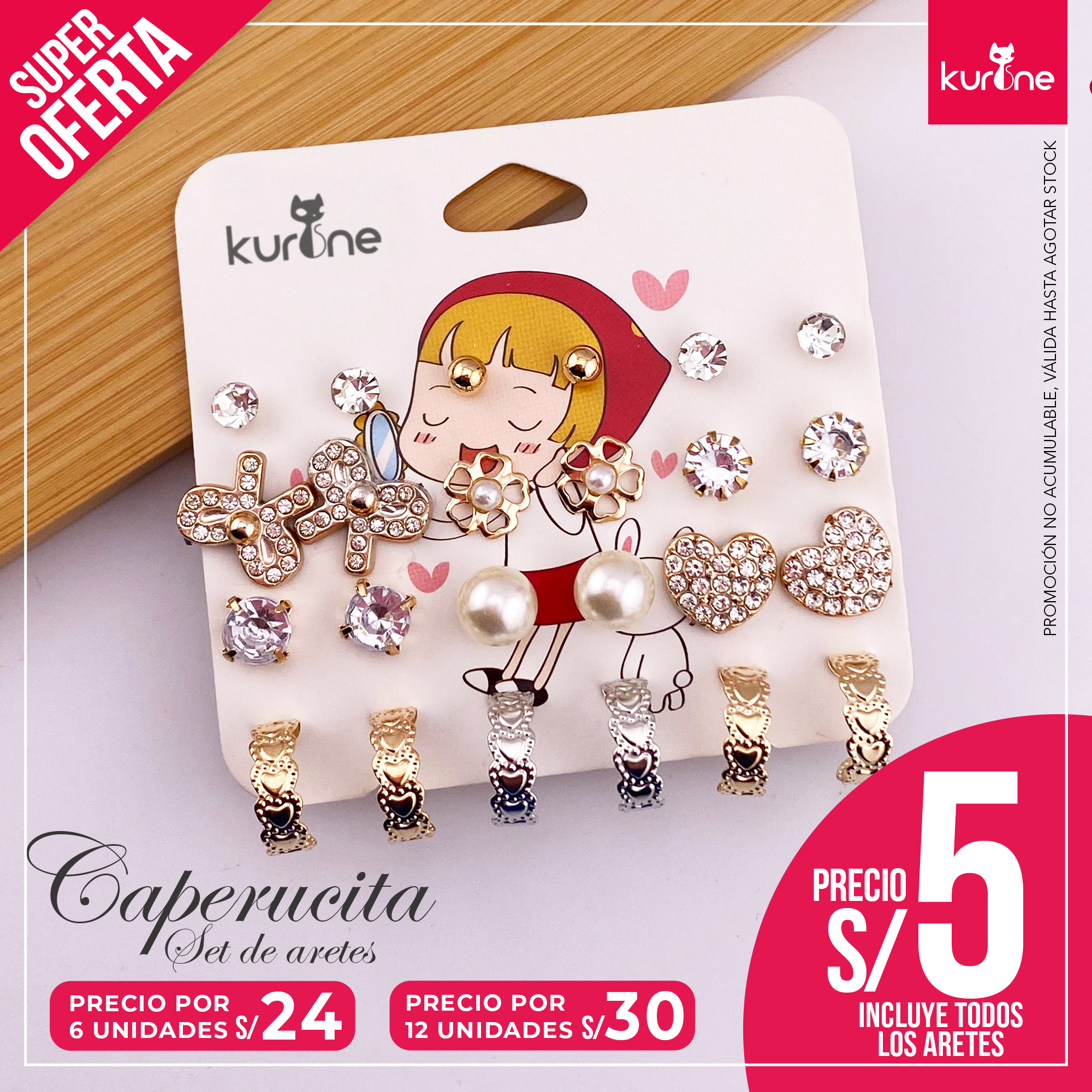 Set de Aretes Caperucita