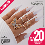 Set de anillos Mariposa