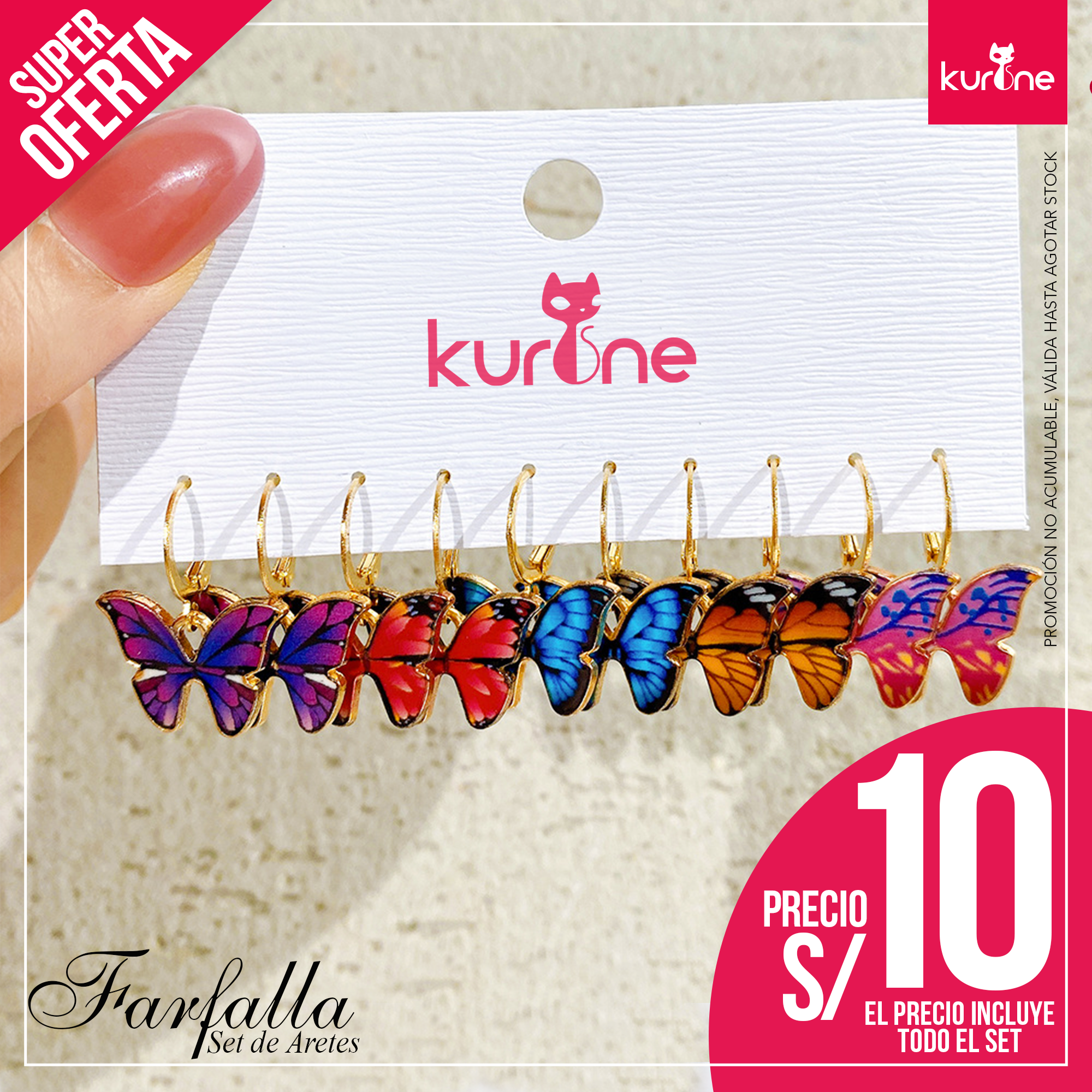 Set de aretes Farfalla