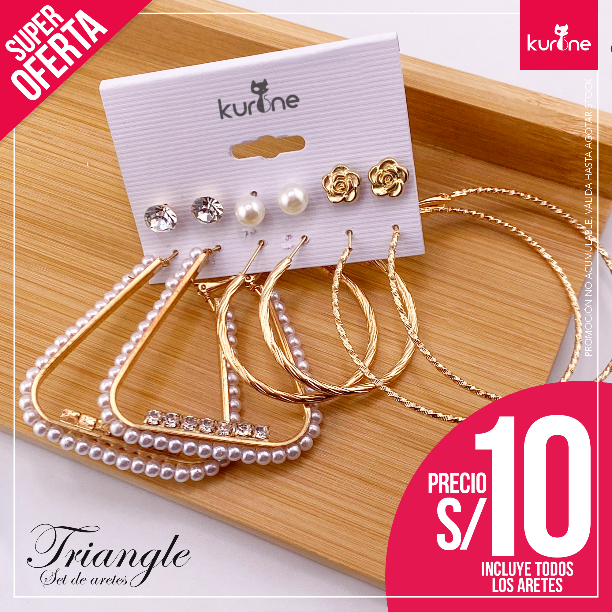 Set de aretes Triangle