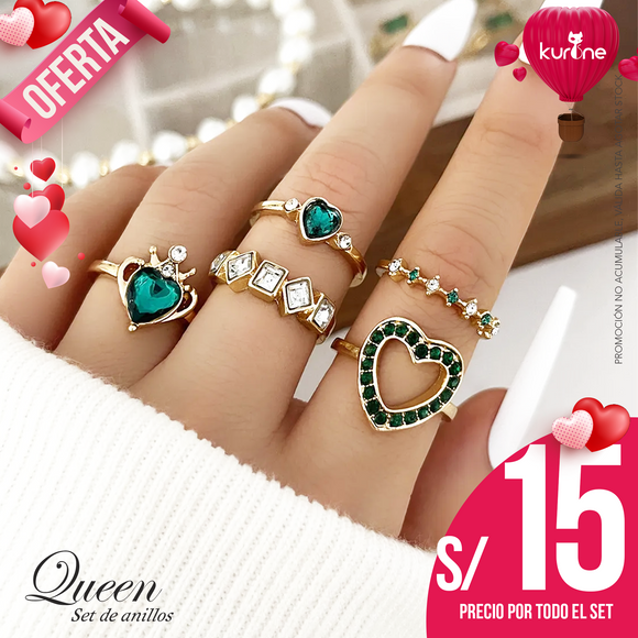 Set de anillos Queen